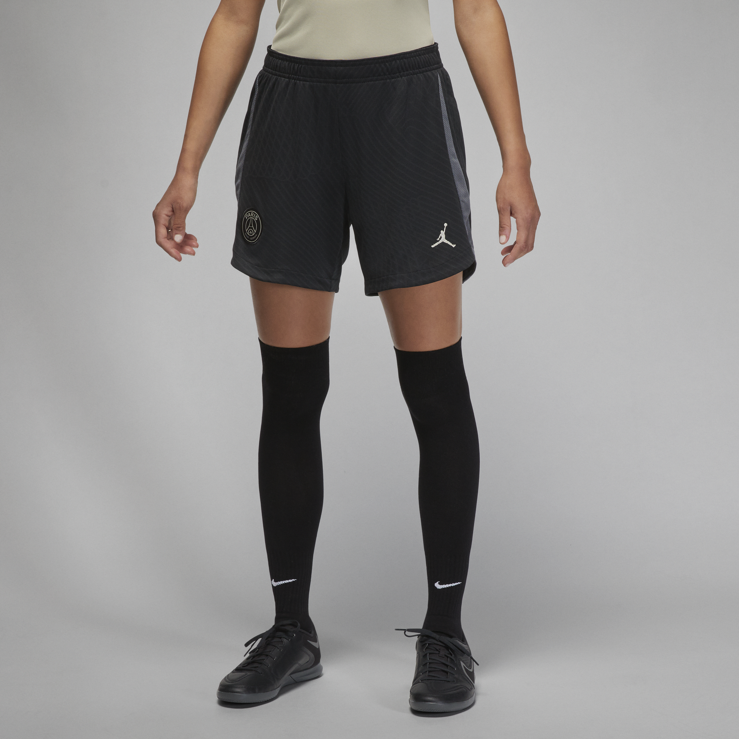 Nike Maskinstrikkede Paris Saint-Germain Third Strike Jordan Dri-FIT-fodboldshorts til kvinder - sort