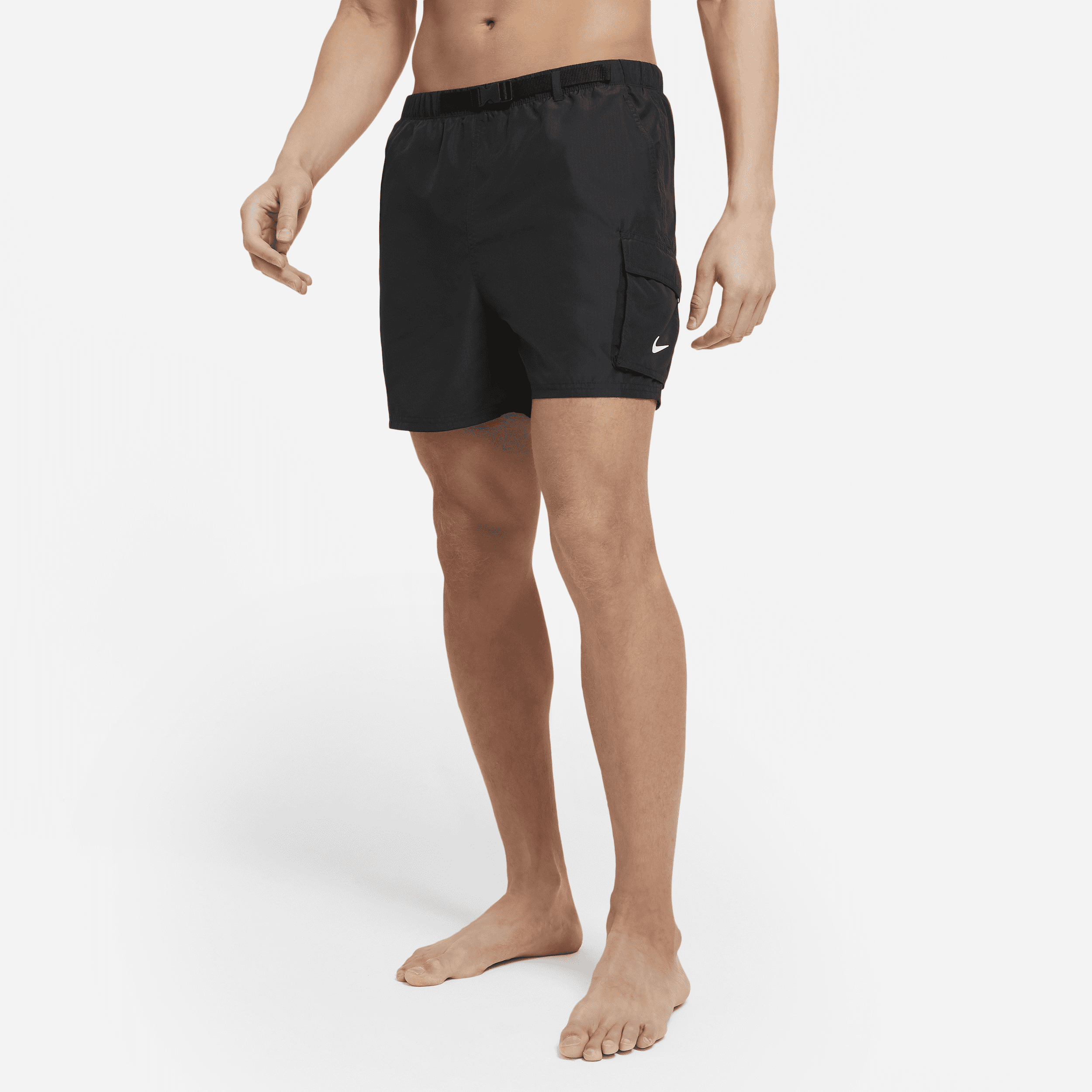 Sammenfoldelige Nike-badebukser med bælte til mænd (13 cm) - sort