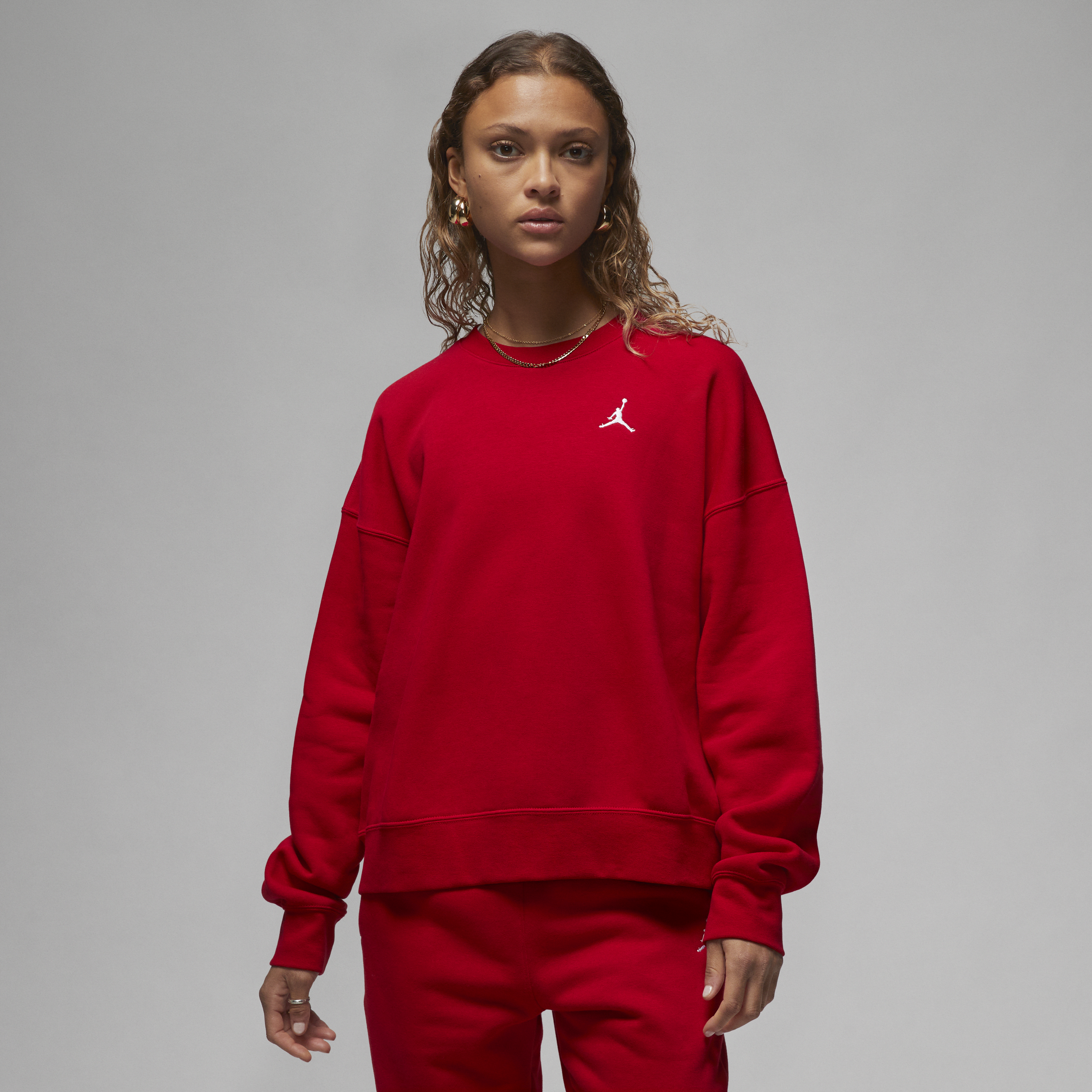 Jordan Brooklyn Fleece sweatshirt met ronde hals voor dames - Rood
