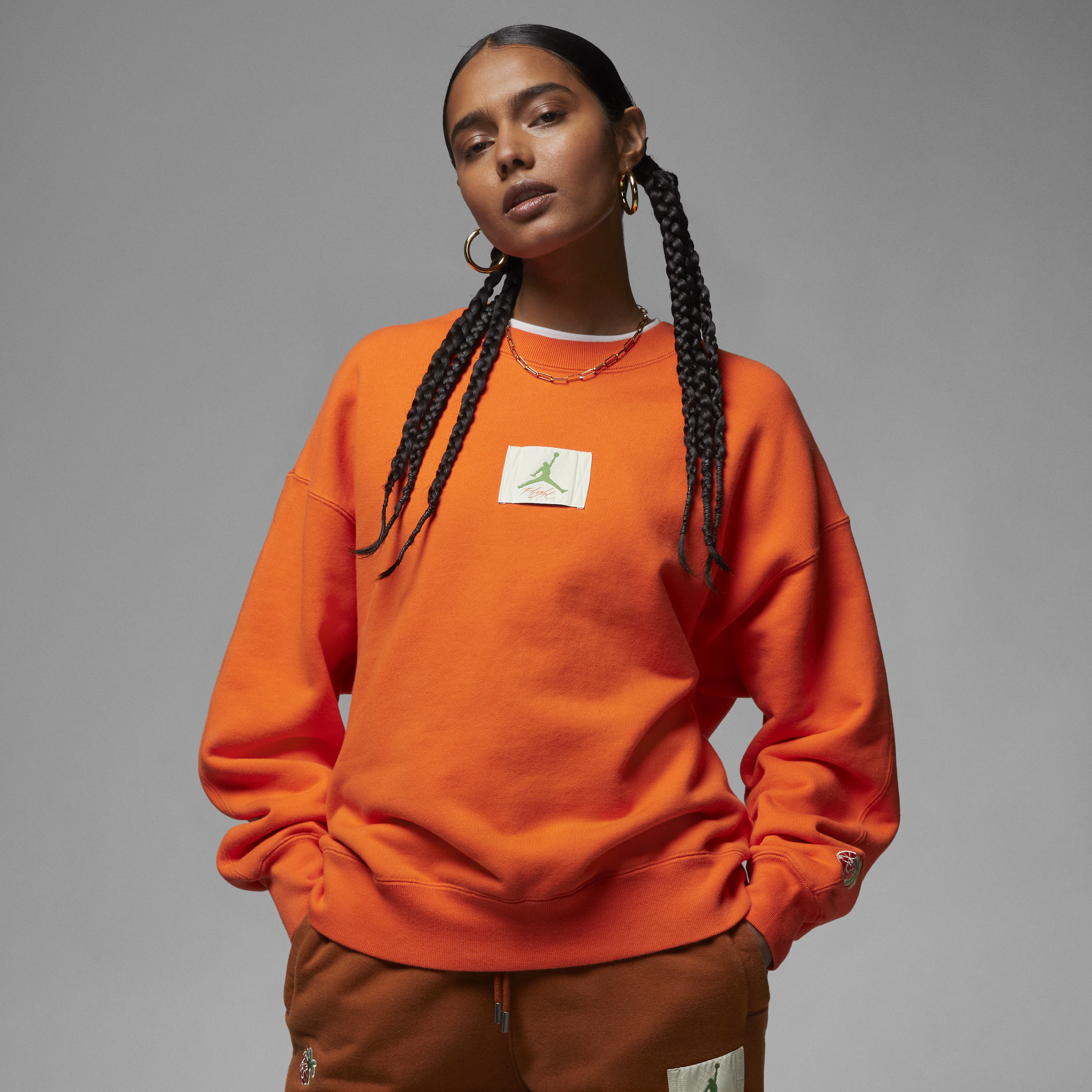 Jordan x TITAN Sweatshirt met ronde hals voor dames - Oranje