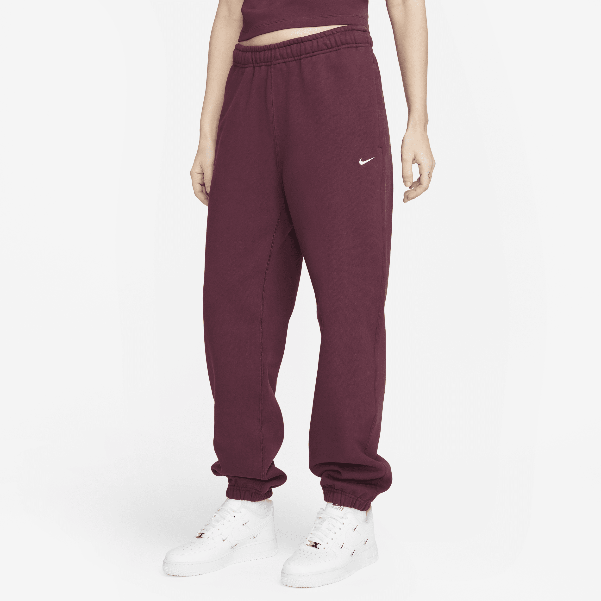 Pantaloni in fleece Nike Solo Swoosh - Donna - Rosso