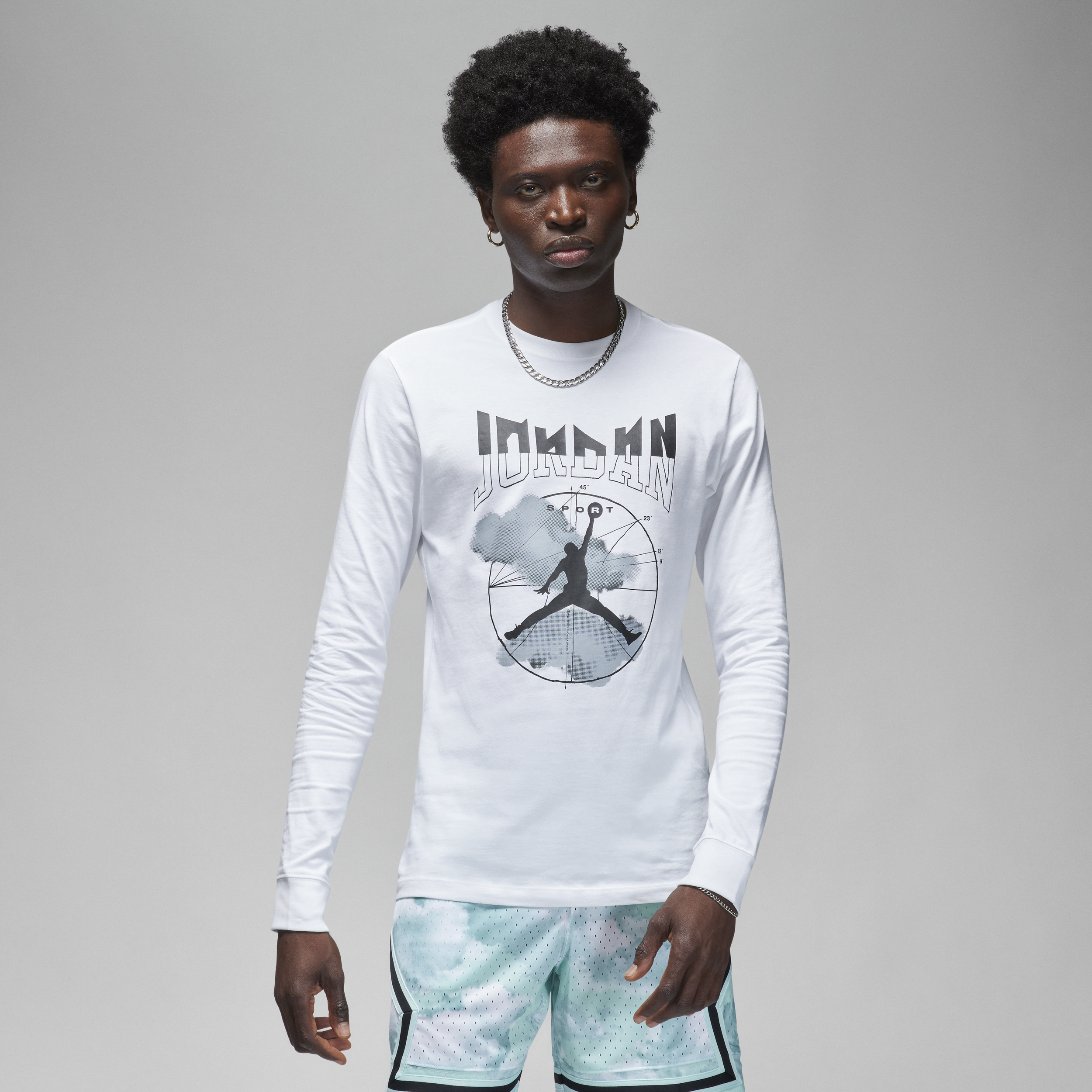Nike Langærmet Jordan Sport-T-shirt til mænd - hvid