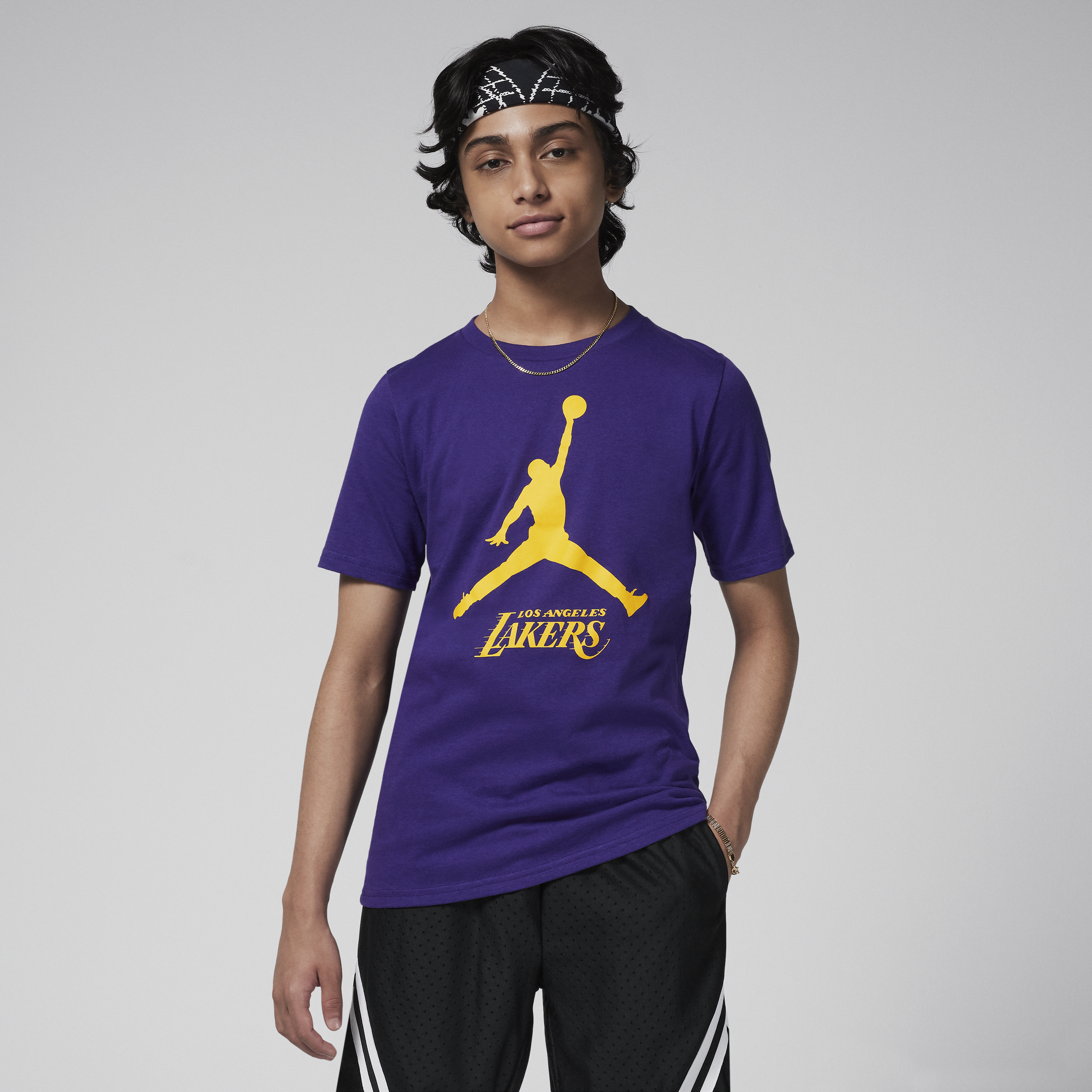Nike Los Angeles Lakers Essential Jordan NBA-shirt voor jongens - Paars