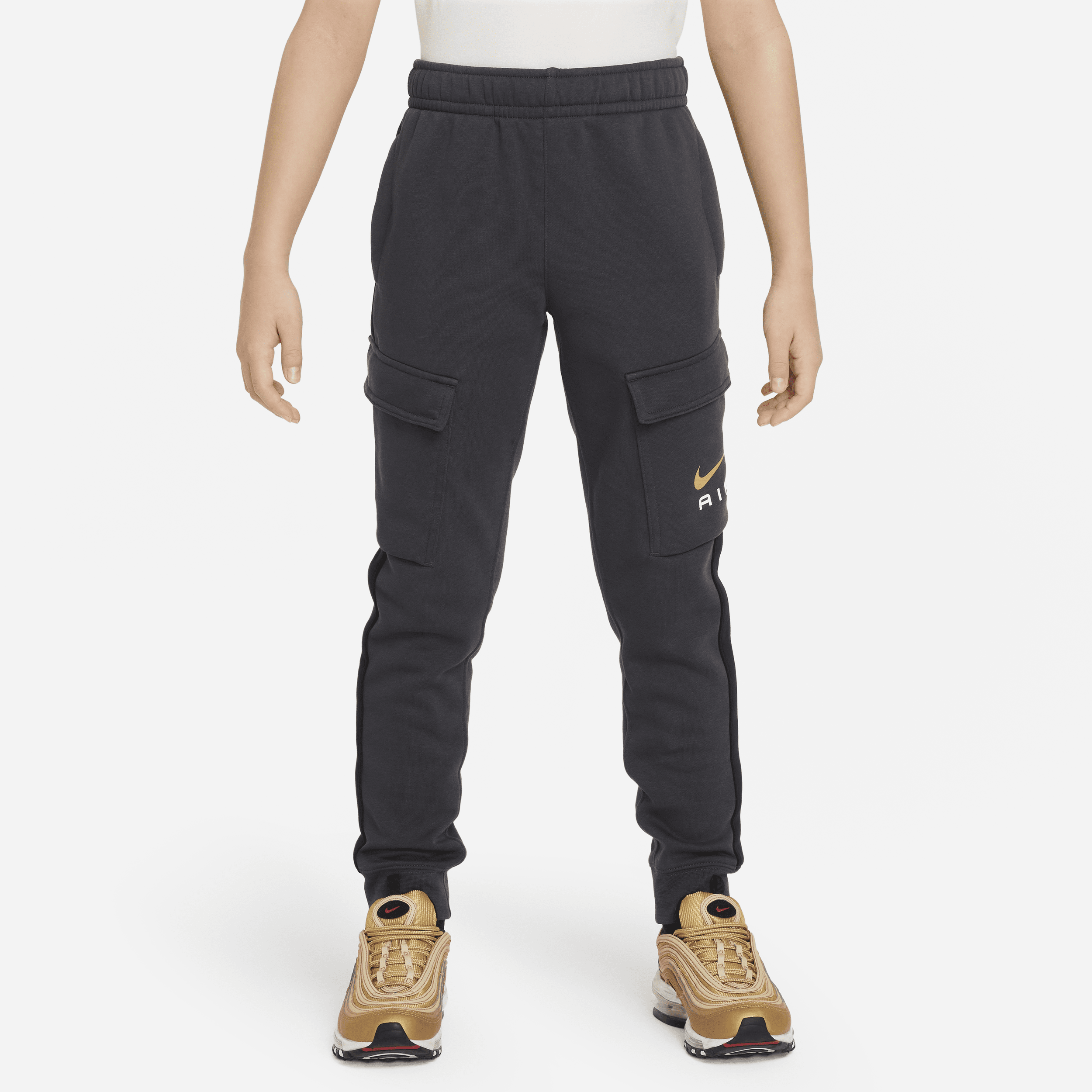 Pantaloni cargo in fleece Nike Air – Ragazzo/a - Grigio