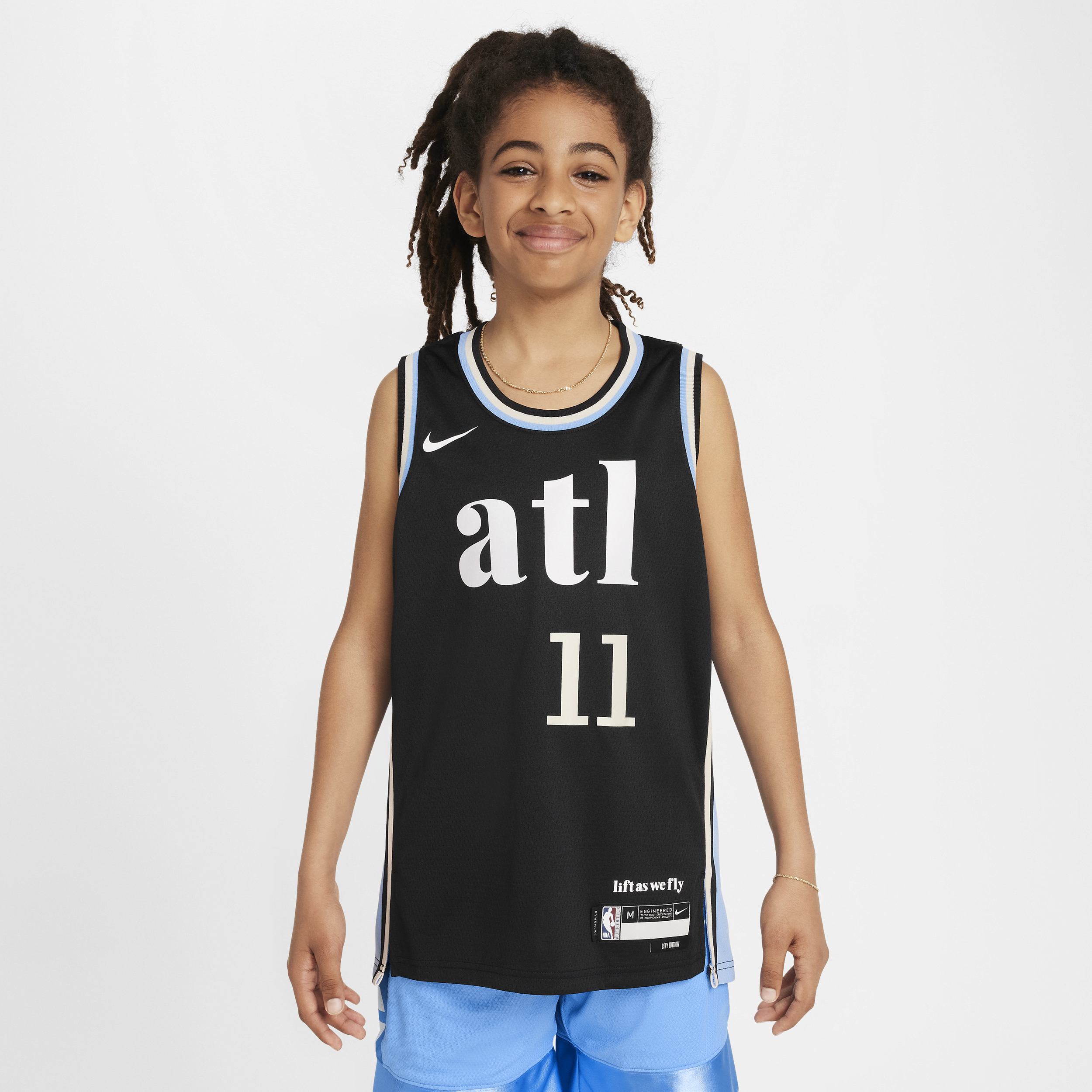Trae Young Atlanta Hawks 2023/24 City Edition Nike Swingman NBA-jersey met Dri-FIT voor kids - Zwart