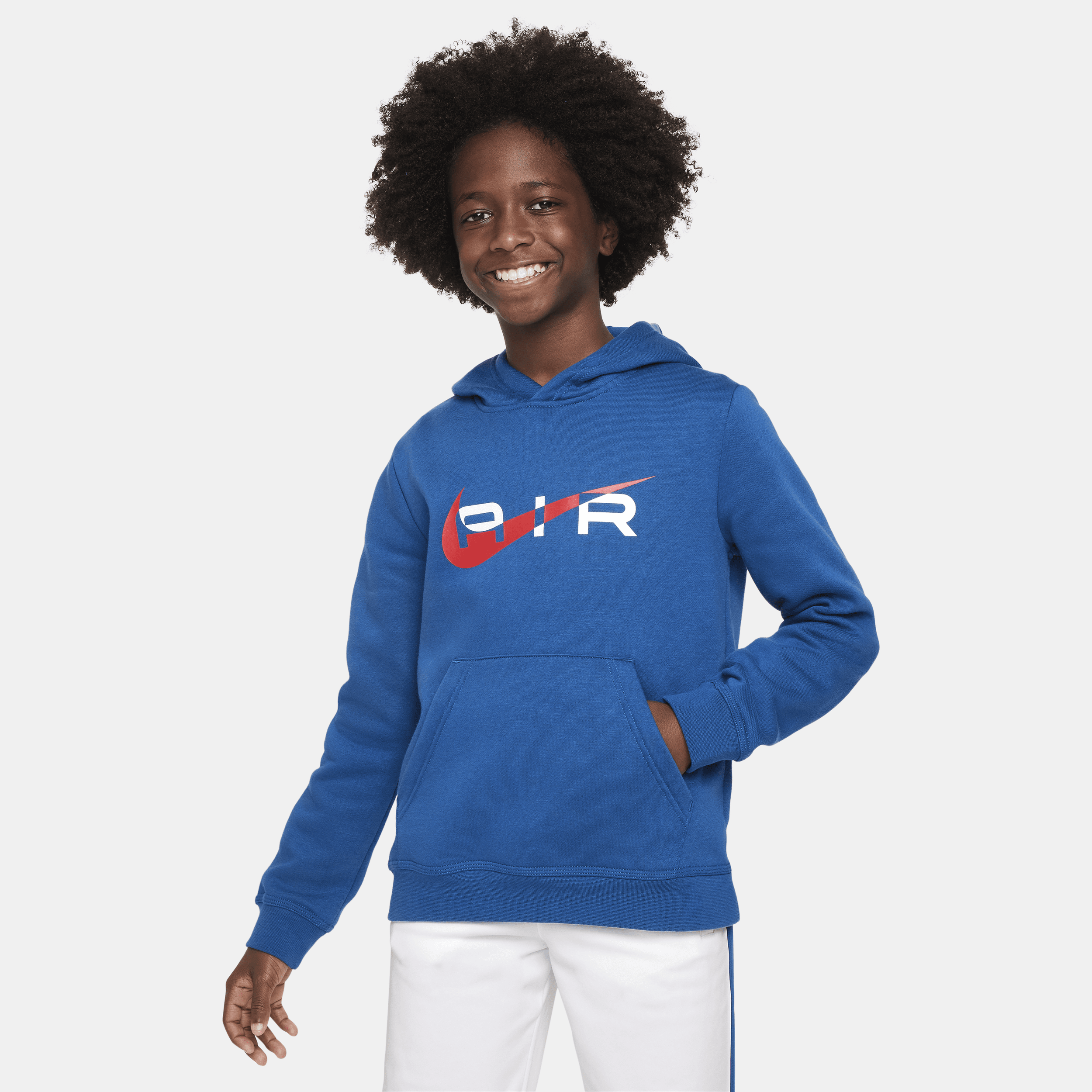 Felpa pullover in fleece con cappuccio Nike Air – Ragazzi - Blu