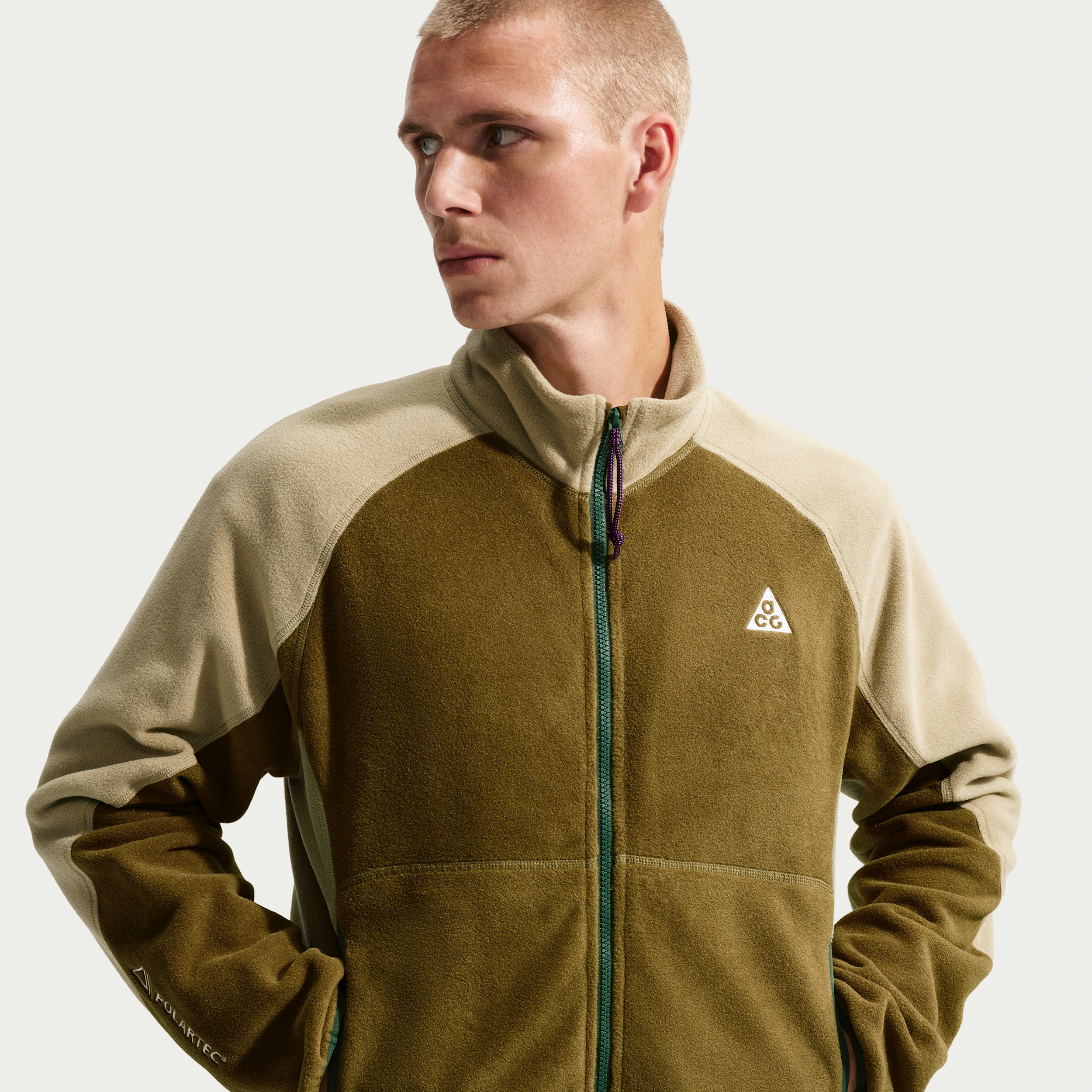 Nike ACG 'Wolf Tree' Full-Zip Jacket - Olive Flak - Fleece