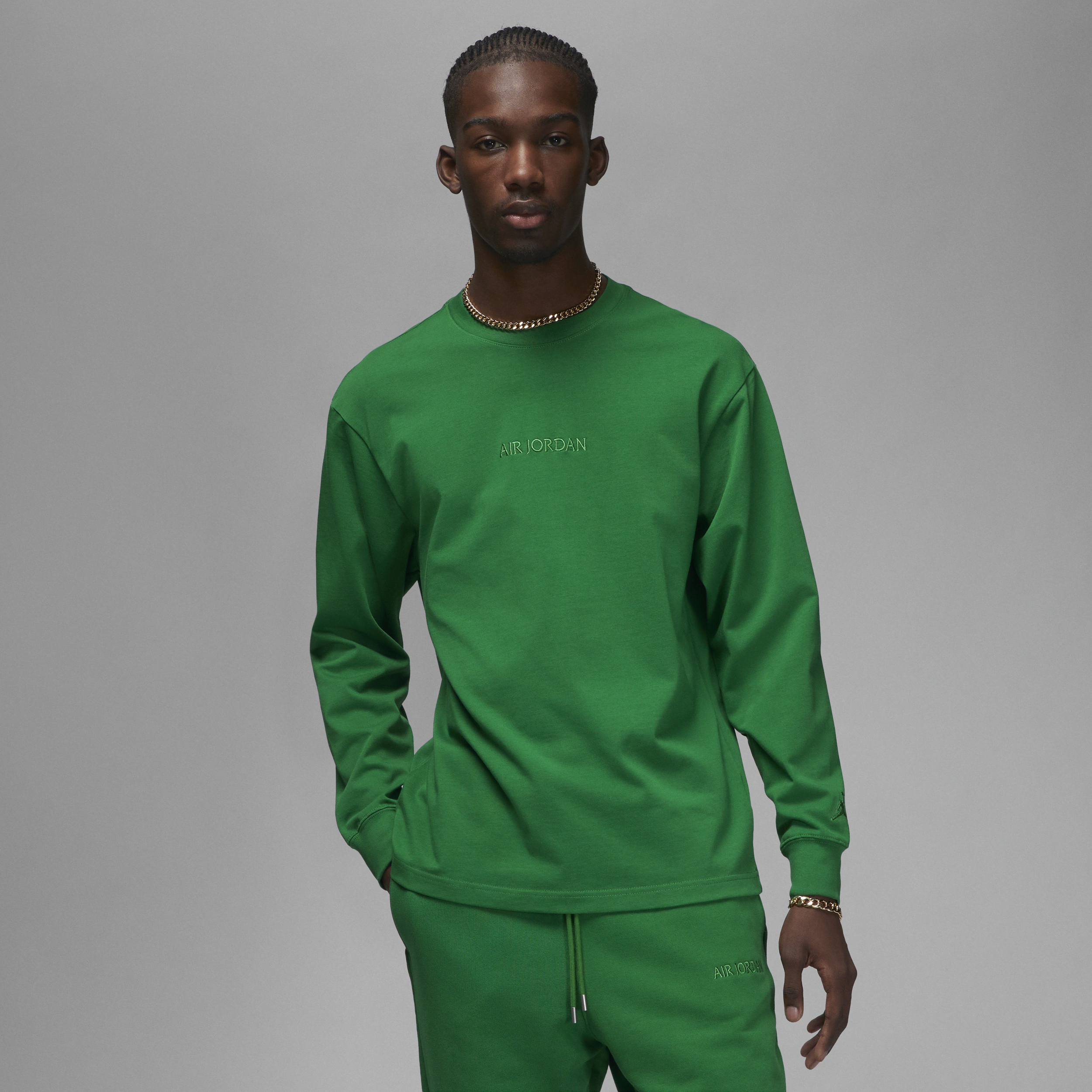 Nike Langærmet Jordan Wordmark-T-shirt til mænd - grøn