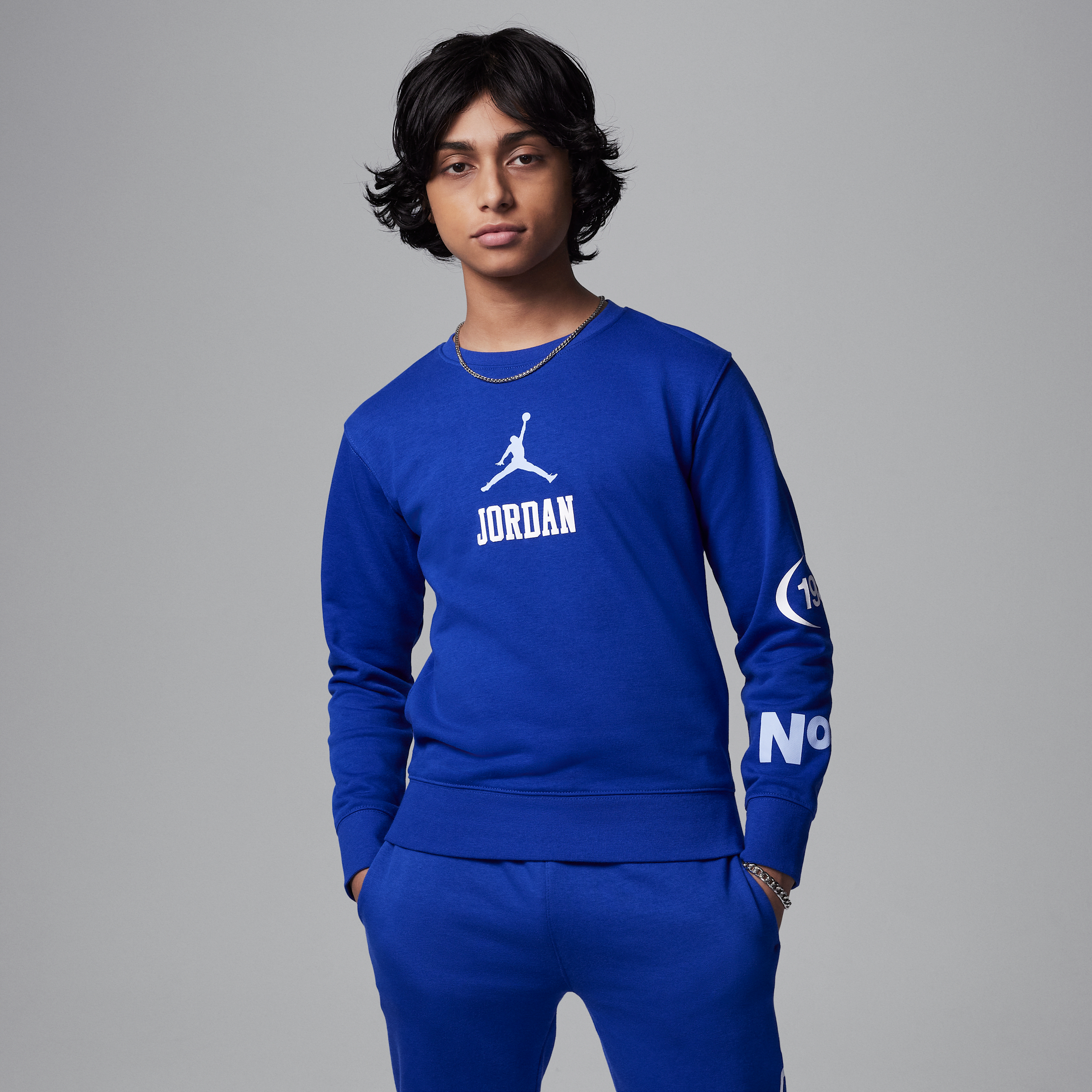 【ナイキ(NIKE)公式ストア】ジョーダン ジュニア 1984 フレンチ テリー ジャンプマン クルー IB8428-412 ブルー 【ナイキ(NIKE)公式ストア】ジョーダン ジュニア 1984 フレンチ テリー ジャンプマン クルー IB8428-412 ブルー