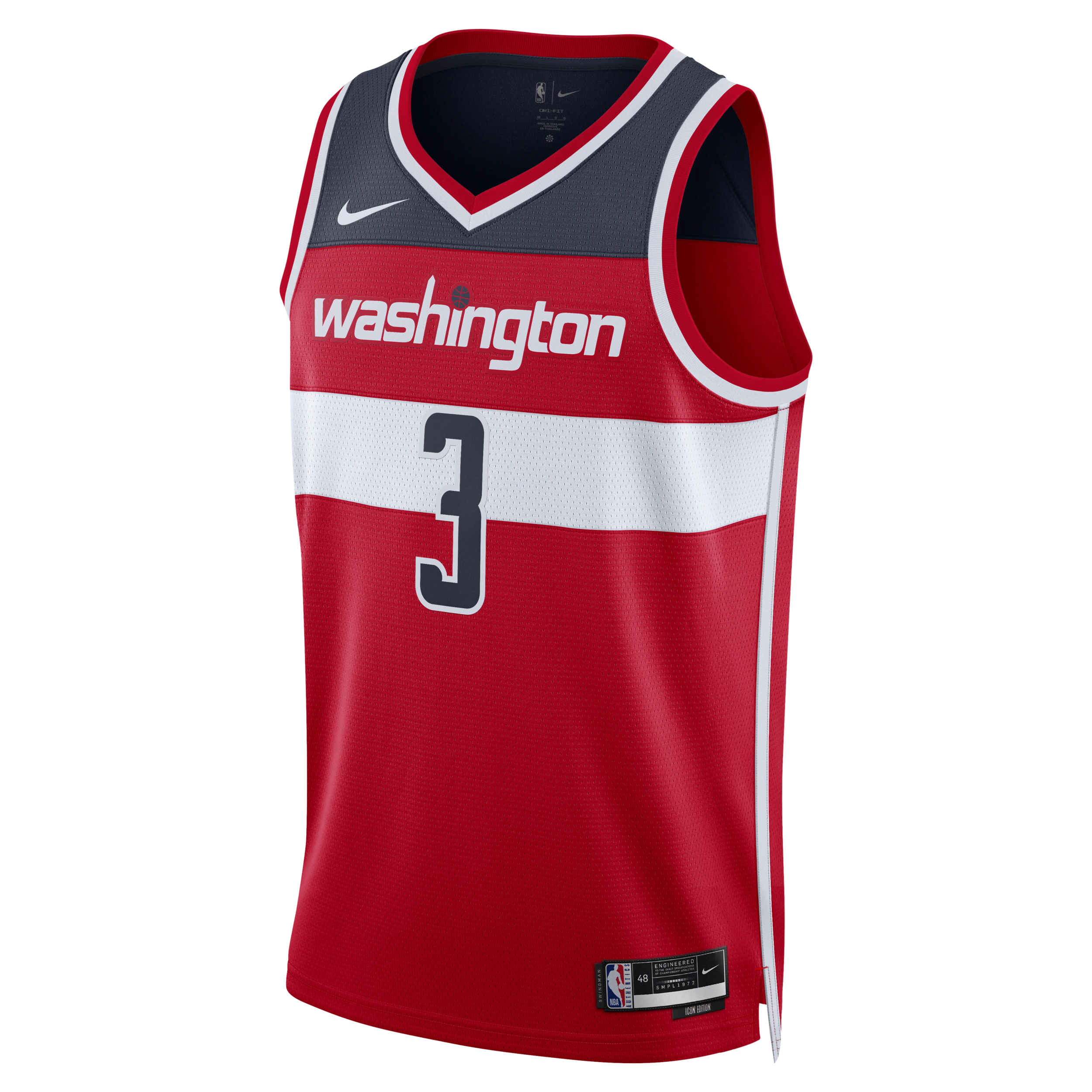 Washington Wizards Icon Edition 2022/23 Nike Dri-FIT Swingman NBA-jersey voor heren - Rood