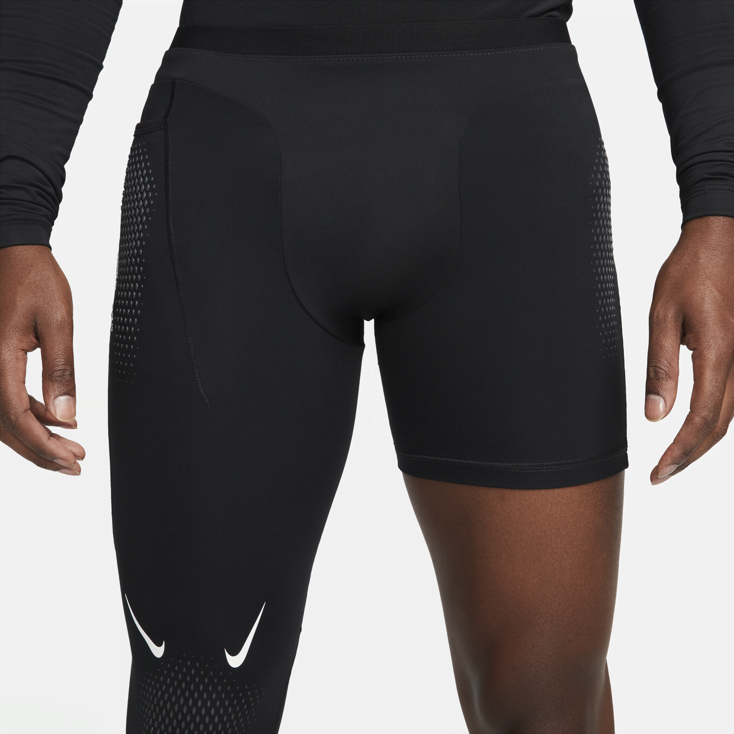 Nike NOCTA Men's Single-Leg Basketball Tights (Right) - Black