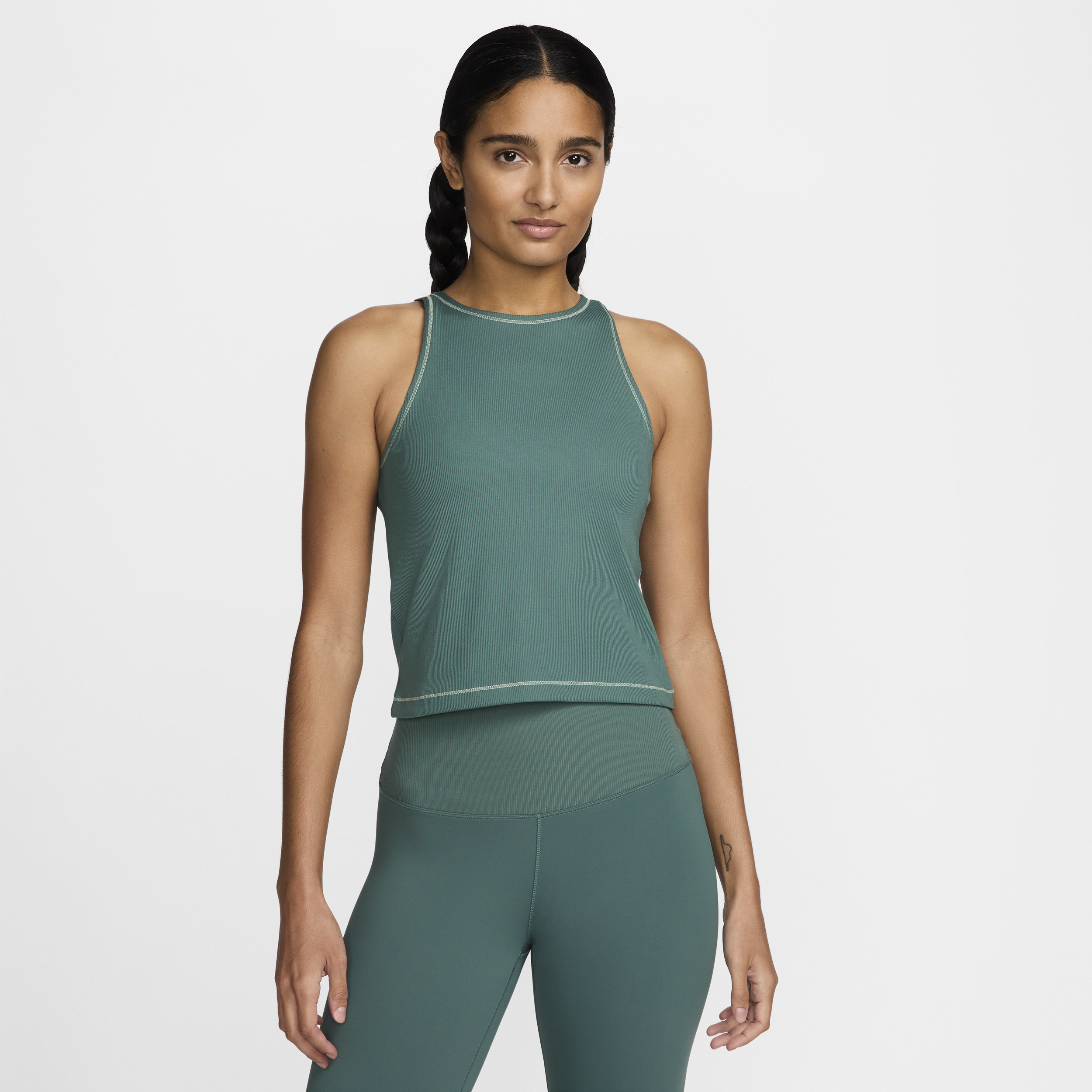 Nike One Fitted Camiseta de tirantes elástica Dri-FIT - Mujer - Verde
