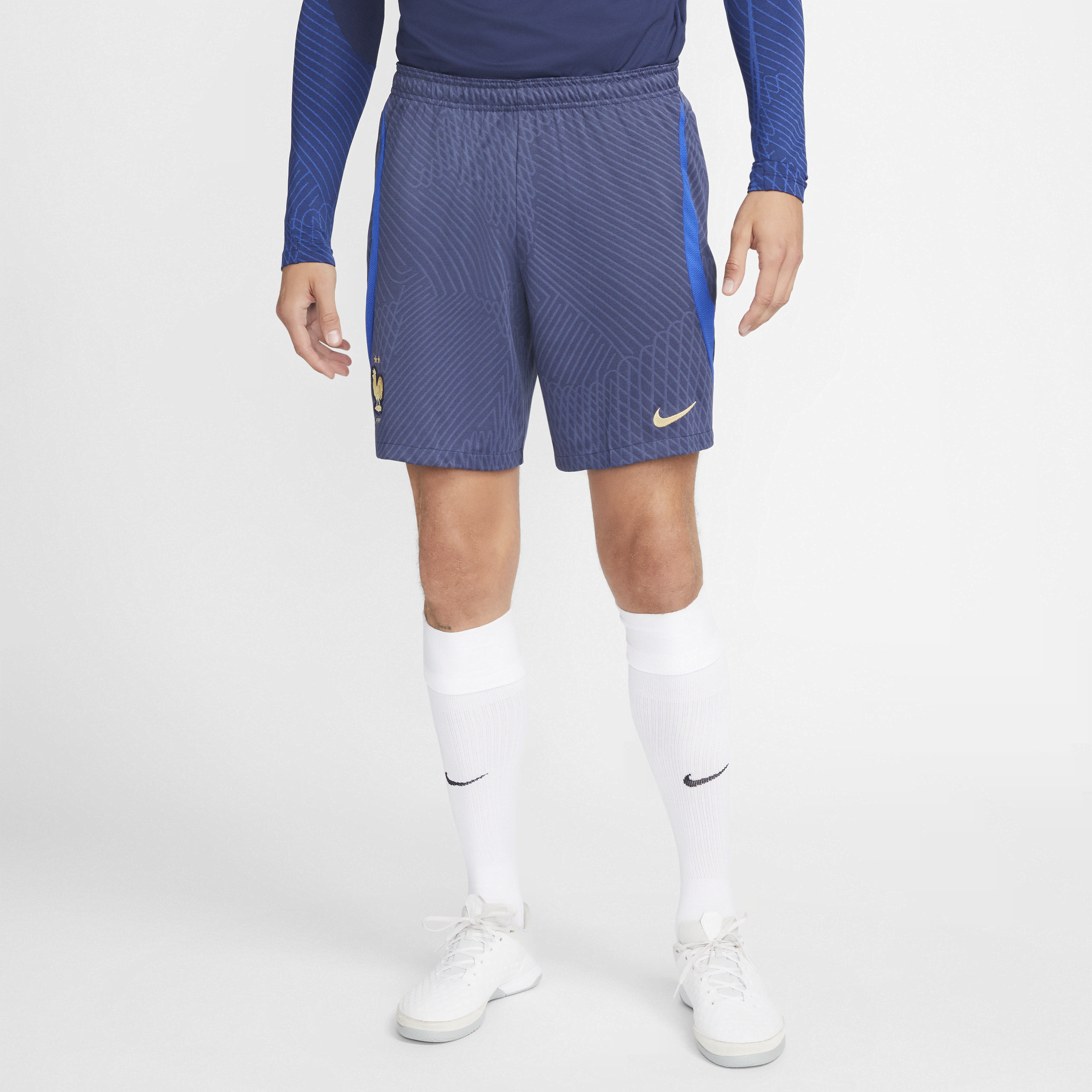 FFF Strike Nike Dri-FIT knit voetbalshorts voor heren - Blauw
