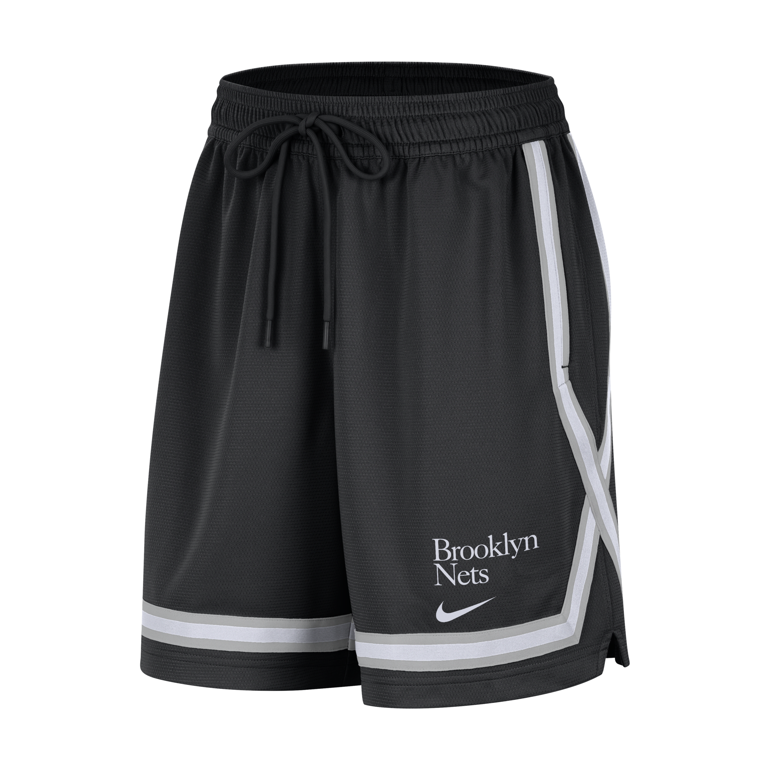 Brooklyn Nets Fly Crossover Pantalón corto de baloncesto con estampado Nike Dri-FIT de la NBA - Mujer - Negro
