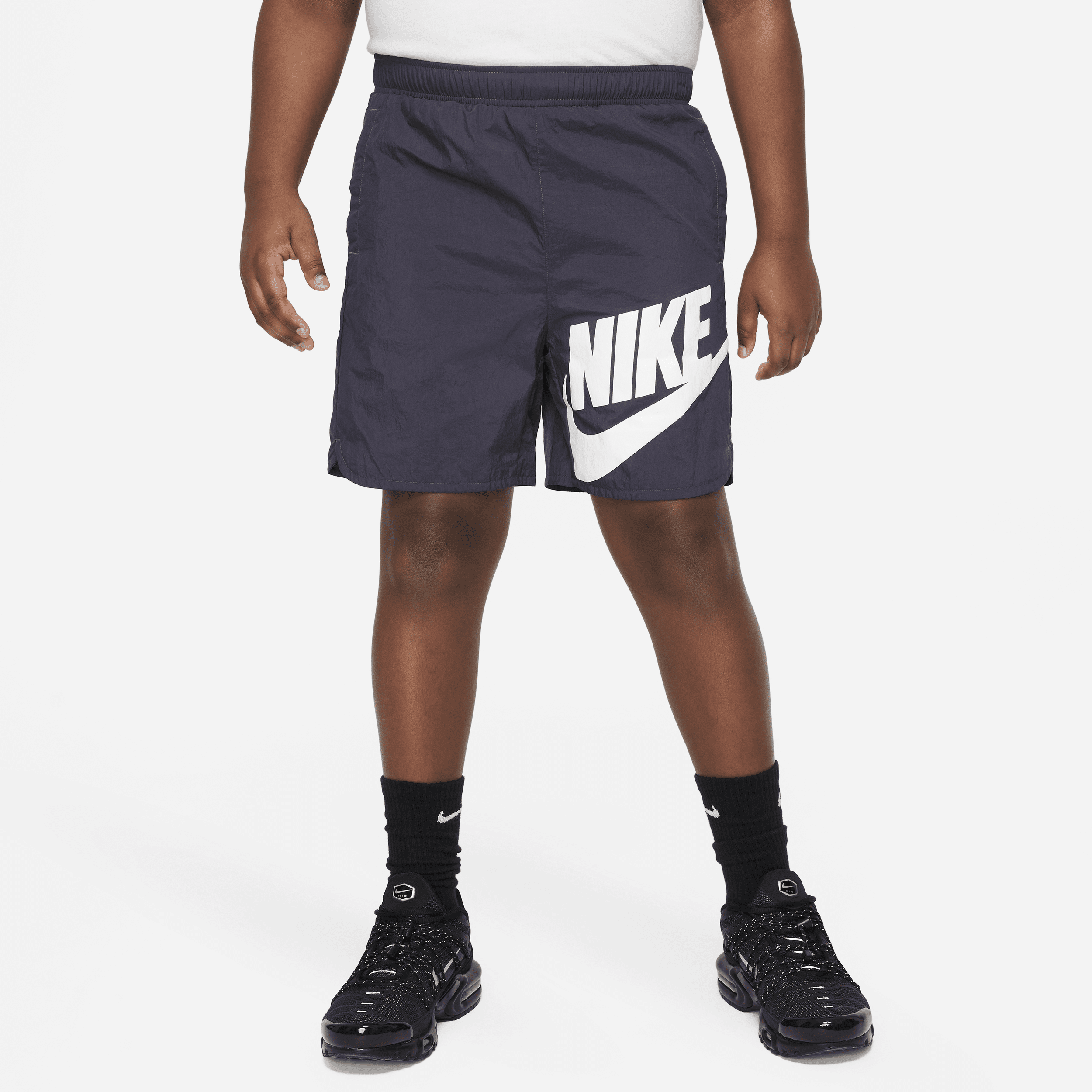 Vævede Nike Sportswear-shorts (udvidet størrelse) til større børn (drenge) - grå