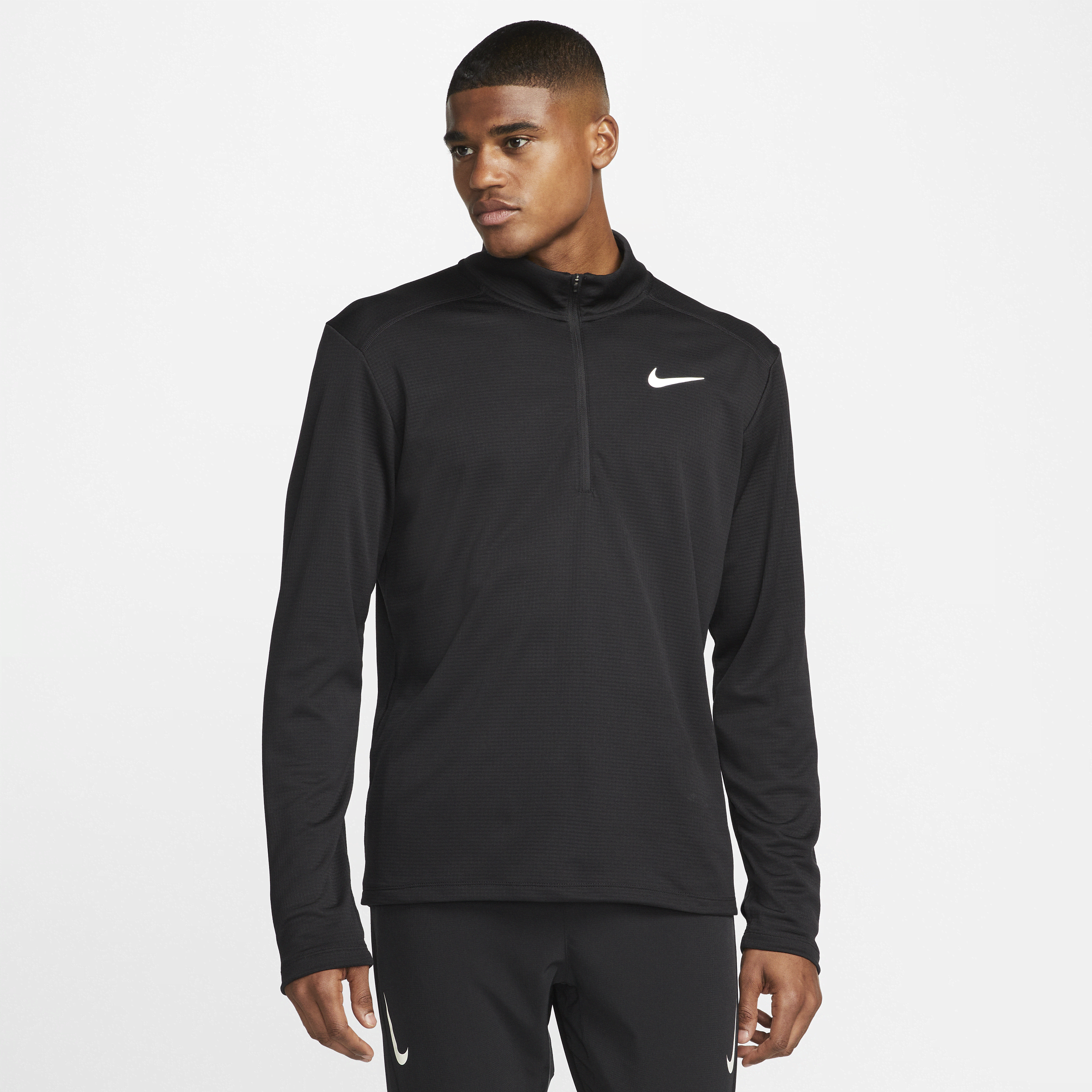 Nike Pacer-løbeoverdel med 1/2 lynlås til mænd - sort