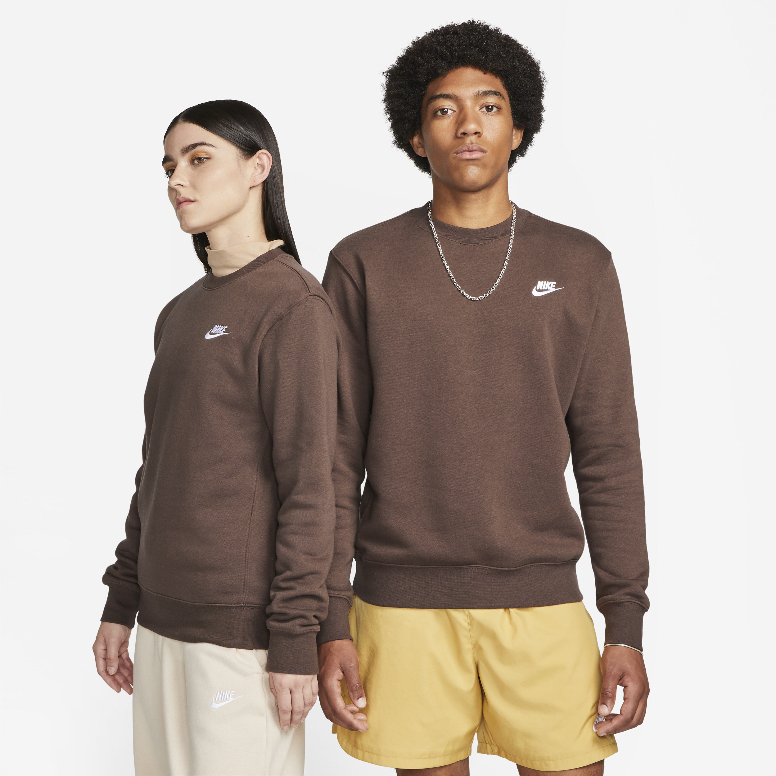Nike Sportswear Club Fleece-crewtrøje til mænd - brun