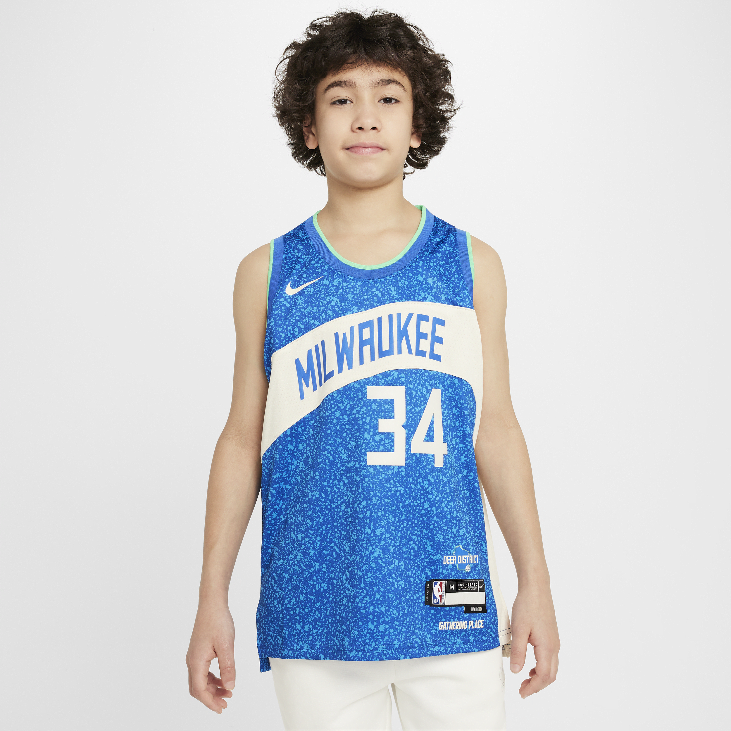 Giannis Antetokounmpo Milwaukee Bucks 2023/24 City Edition Camiseta Nike Dri-FIT NBA Swingman - Niño/a - Azul