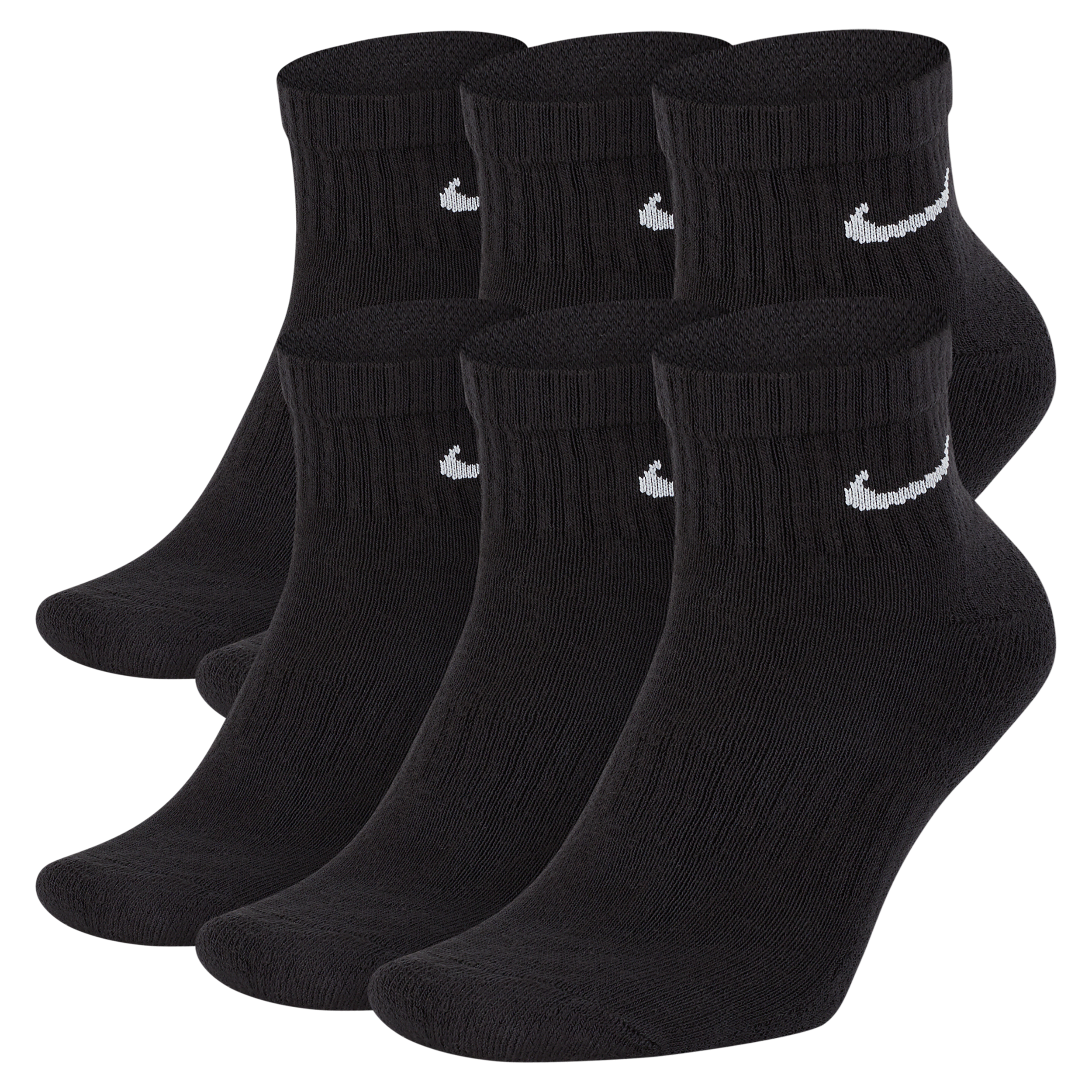 Nike Everyday Cushioned Calcetines de entrenamiento hasta el tobillo (6 pares) - Negro