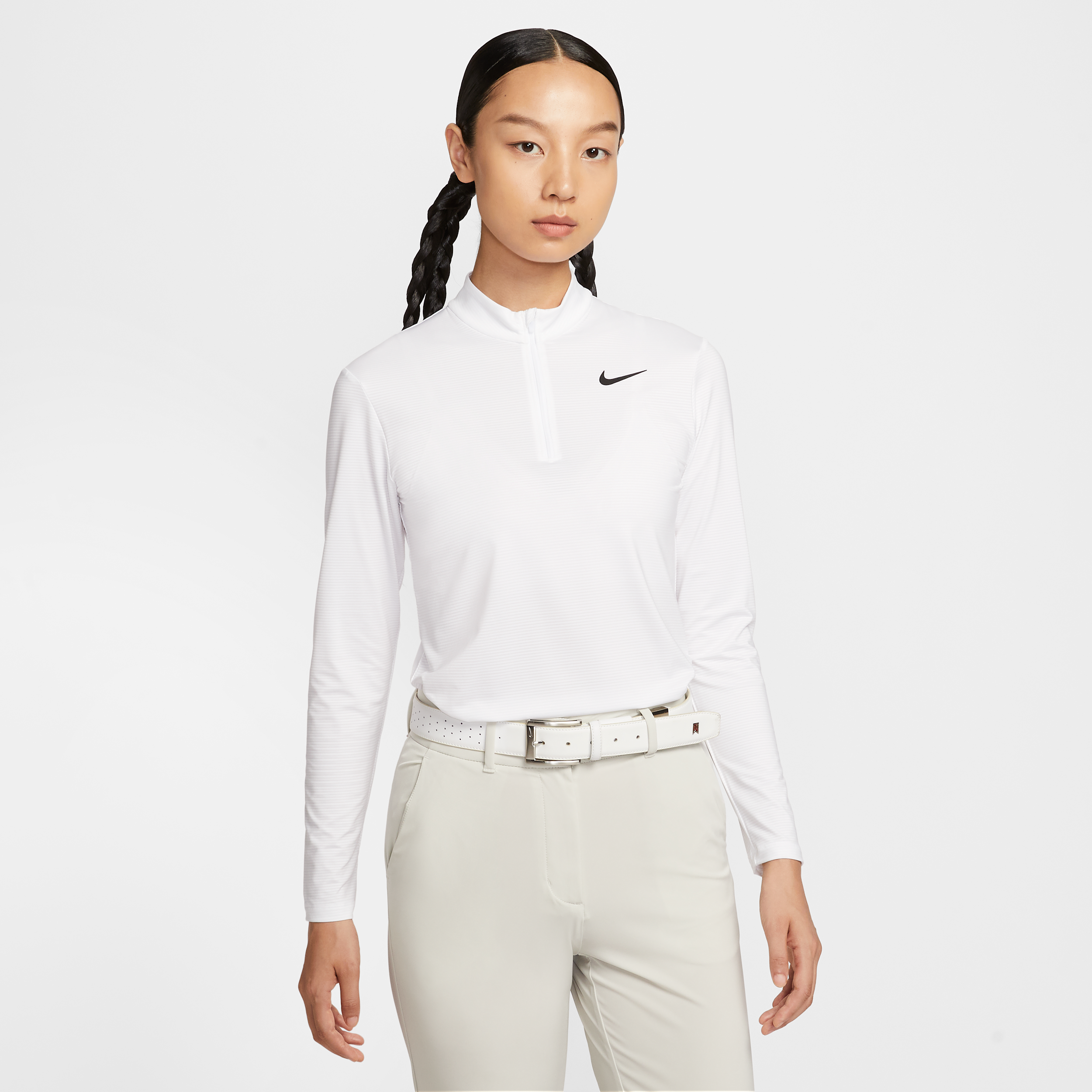 【ナイキ（NIKE）公式ストア】ナイキ ビクトリー ウィメンズ Dri-FIT UV プロテクション 1/4ジップ ゴルフトップ HF6587-100 ホワイト