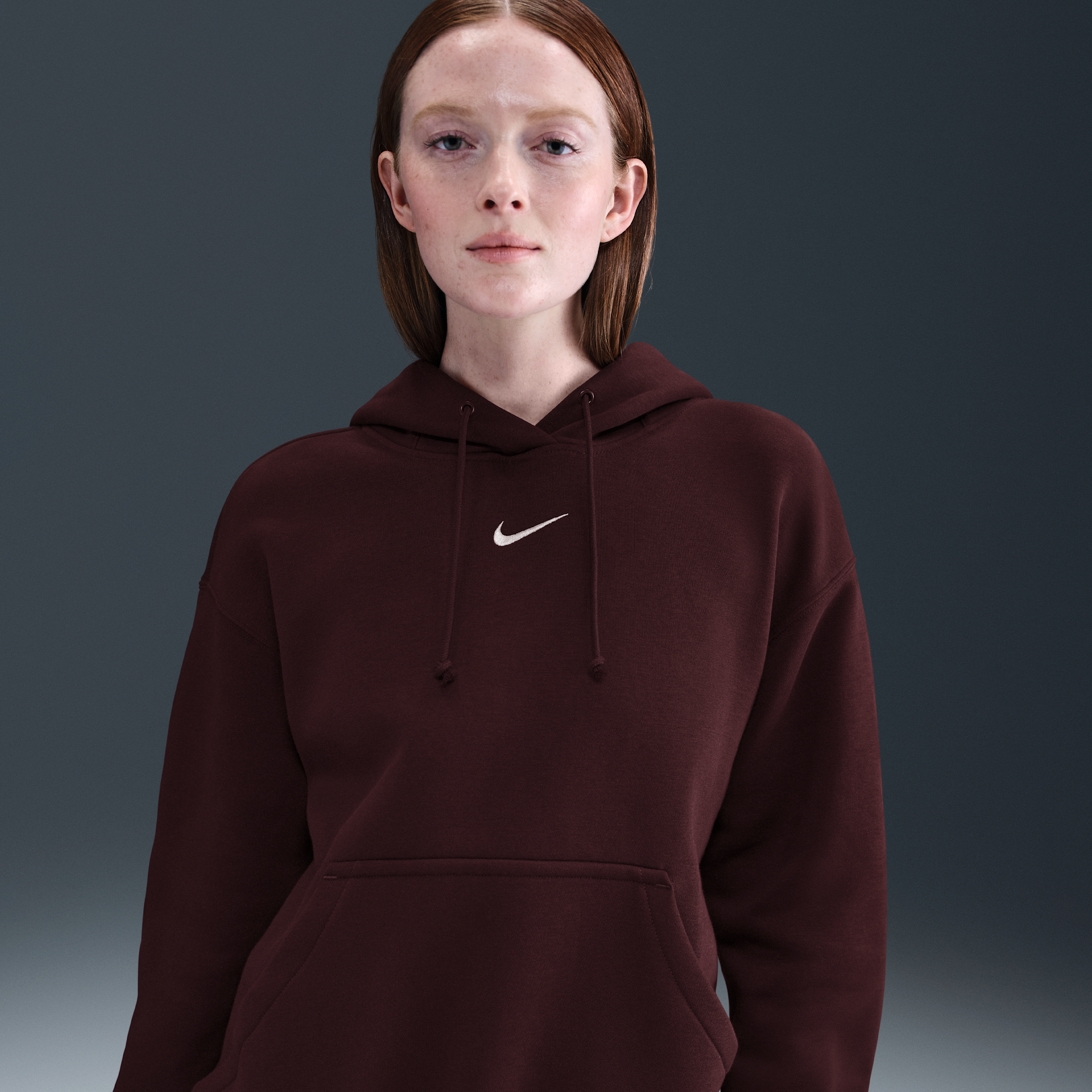 Nike Phoenix Fleece Sudadera con capucha y ajuste oversize - Mujer - Rojo