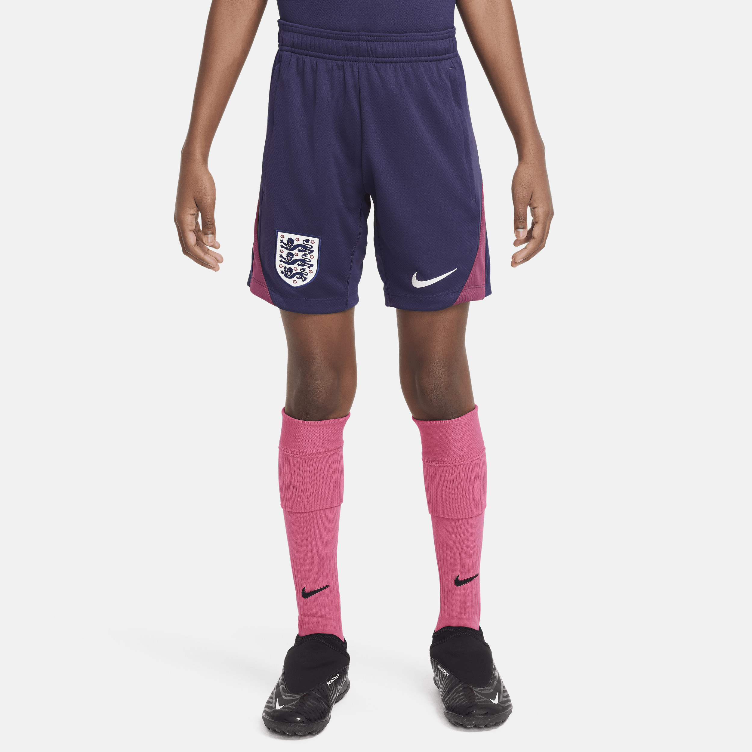 Engeland Strike Nike Dri-FIT knit voetbalshorts voor kids - Paars