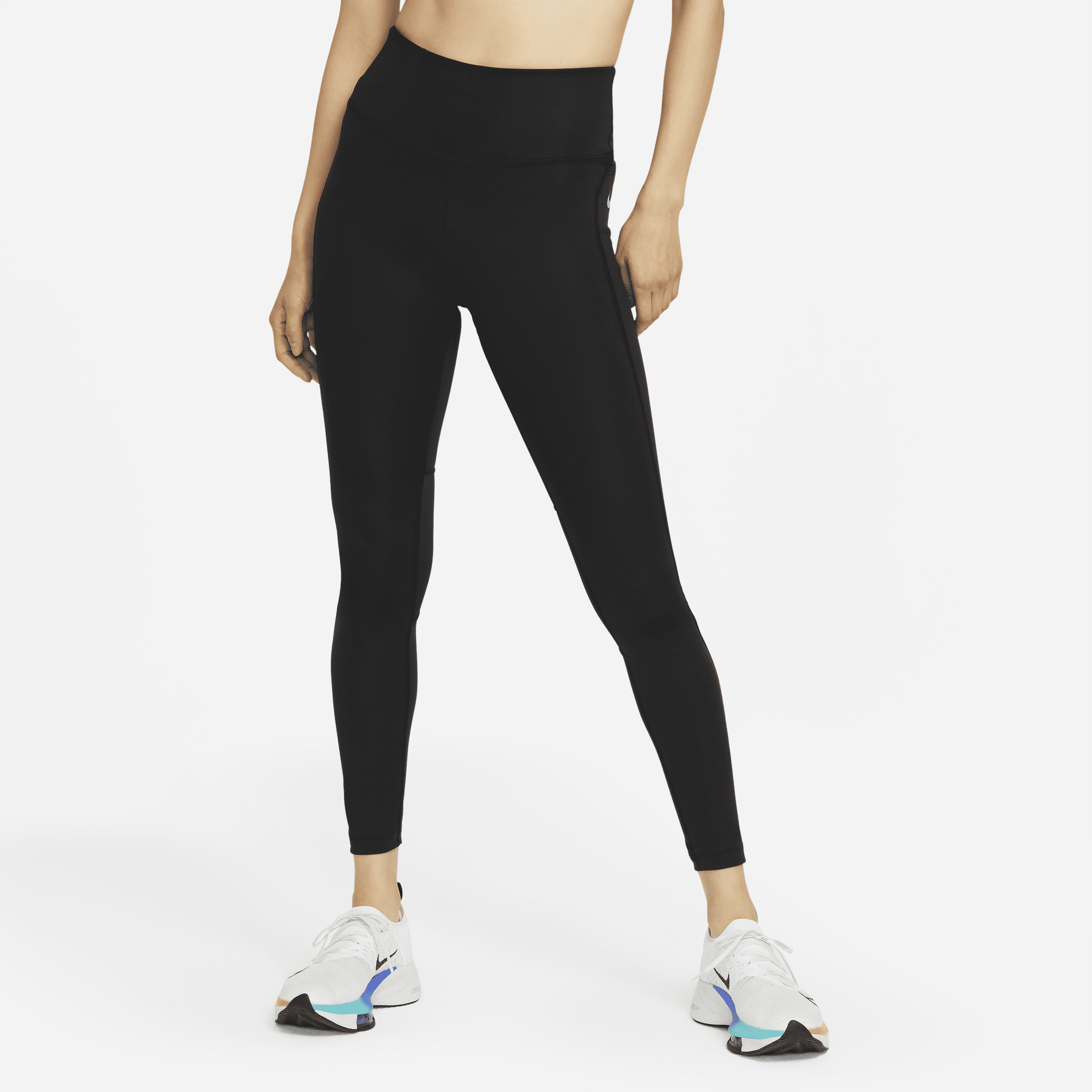 Nike Epic Fast-løbeleggings med mellemhøj talje og lomme til kvinder - sort