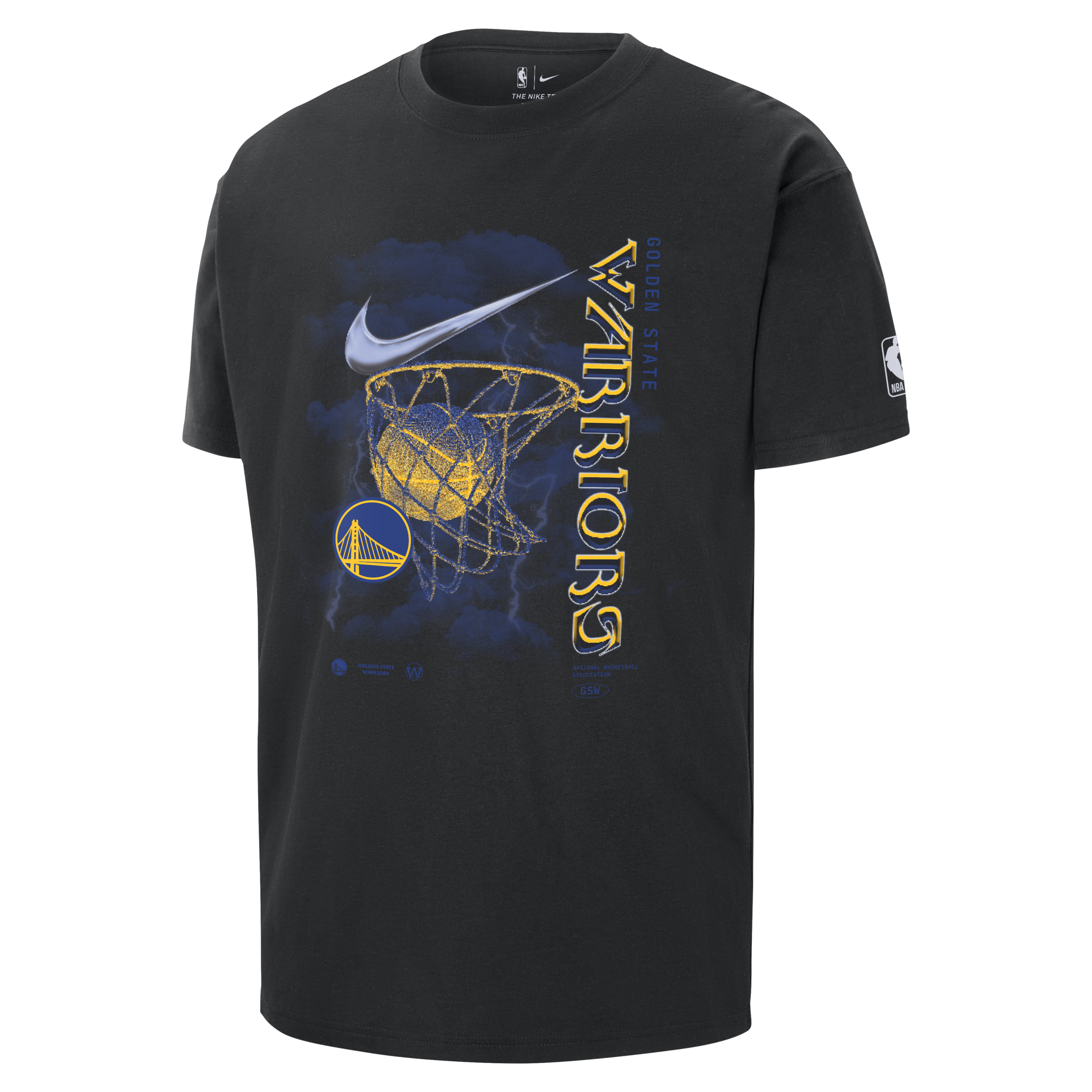 Golden State Warriors Courtside Nike NBA Max90-T-shirt til Mænd - sort