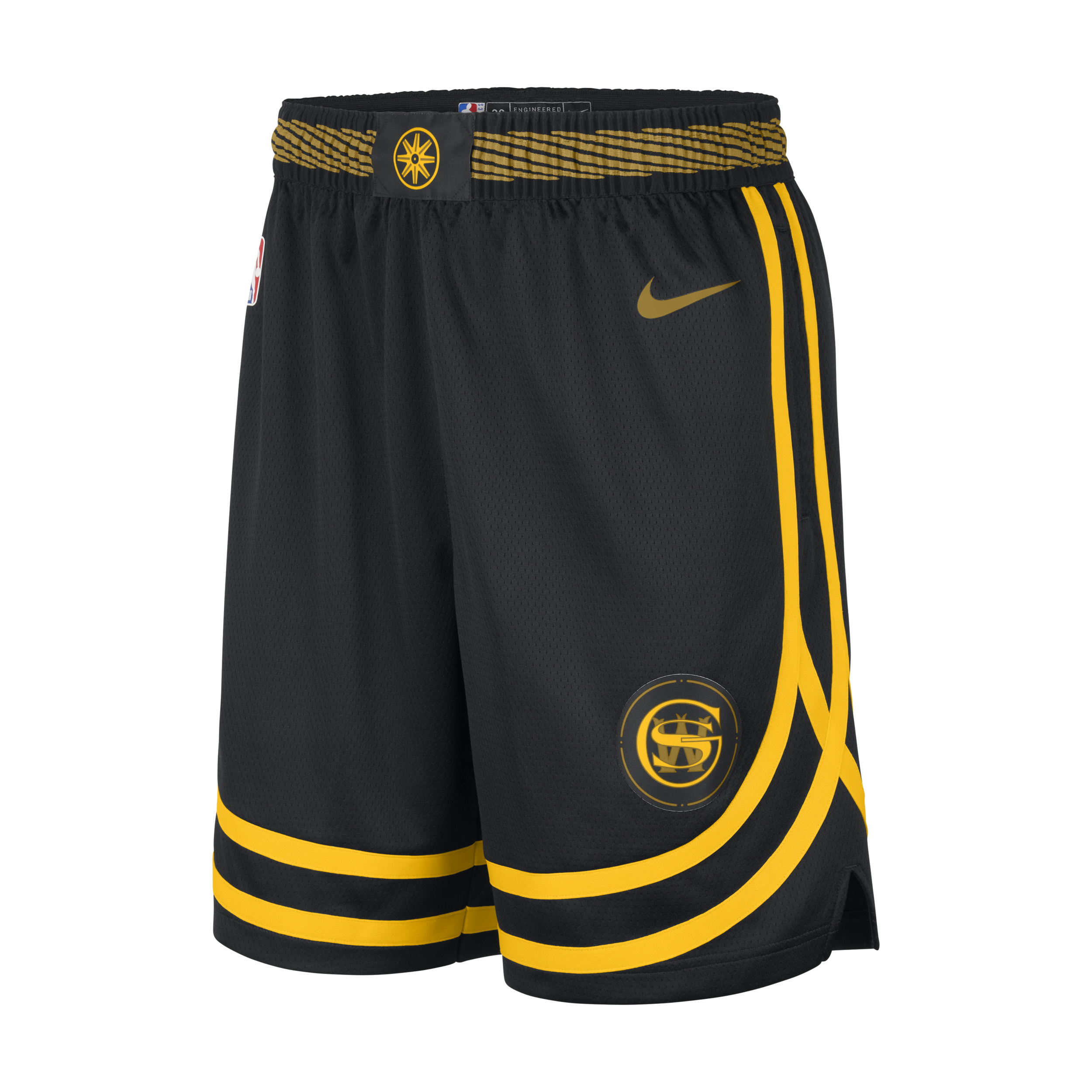 Golden State Warriors 2023/24 City Edition Swingman Nike Dri-FIT NBA-herenshorts - Zwart