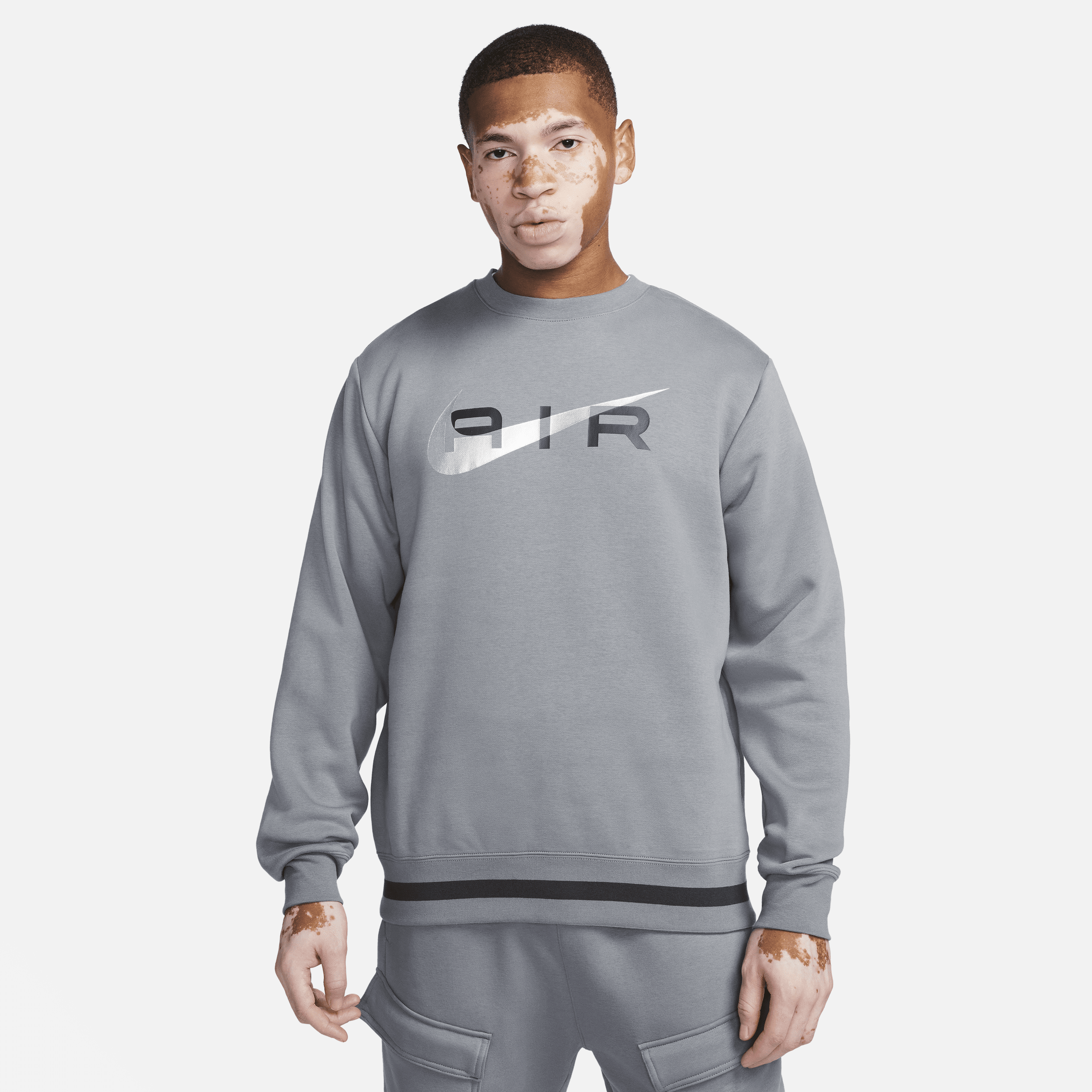 Nike Air-sweatshirt i fleece med rund hals til mænd - grå