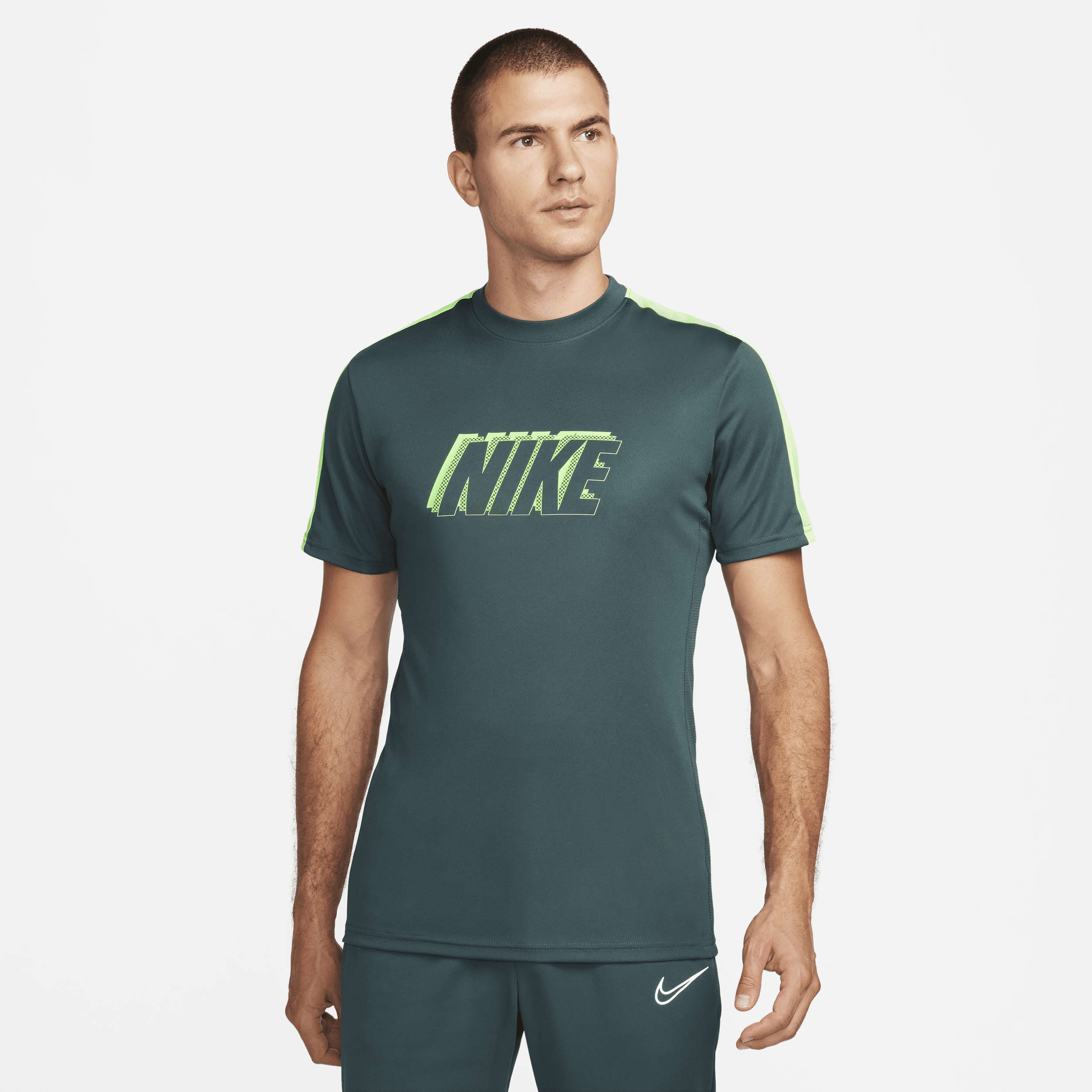 Kortærmet Nike Academy Dri-FIT-fodboldtrøje til mænd - grøn
