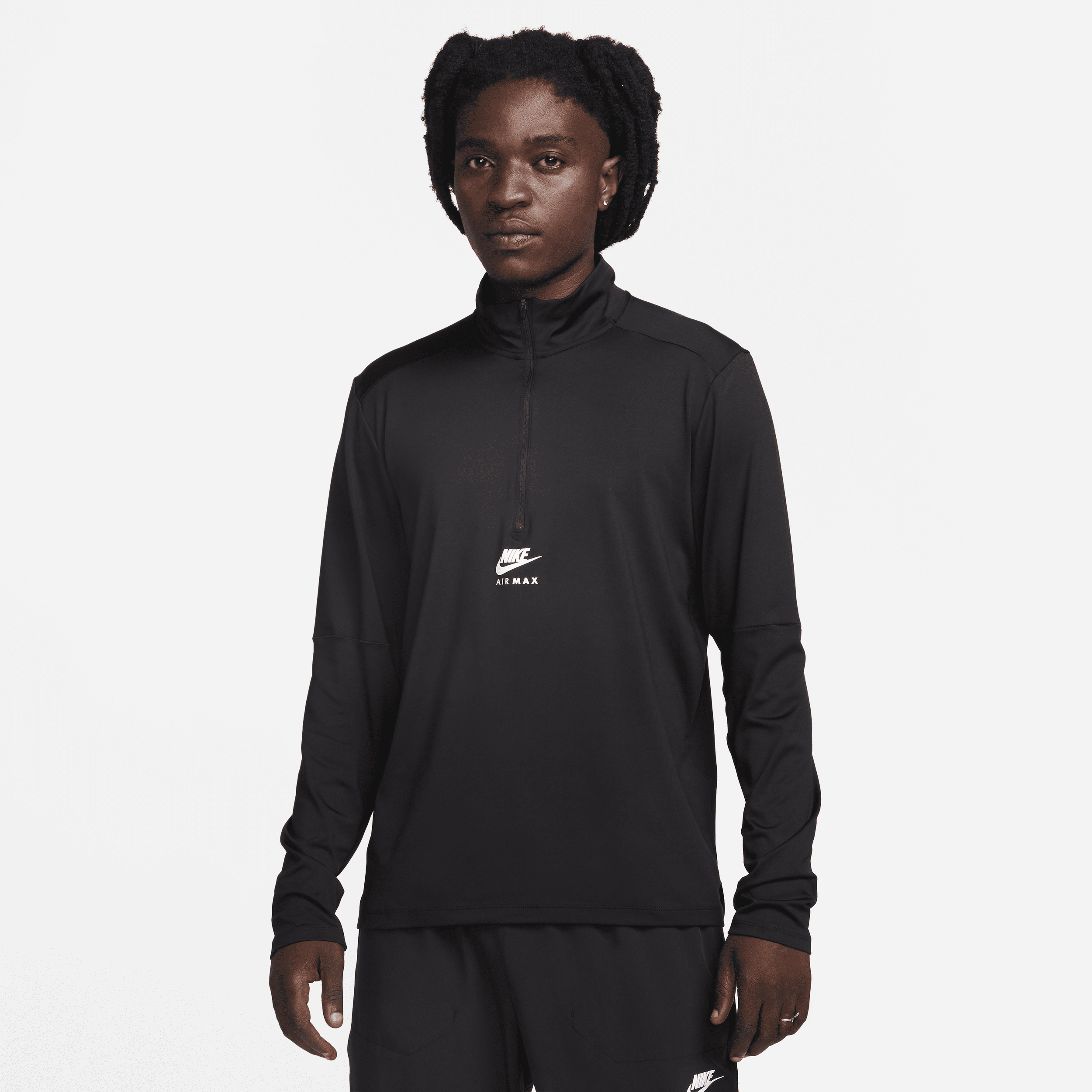 Nike Air Max-overdel med 1/2 lynlås til mænd - sort
