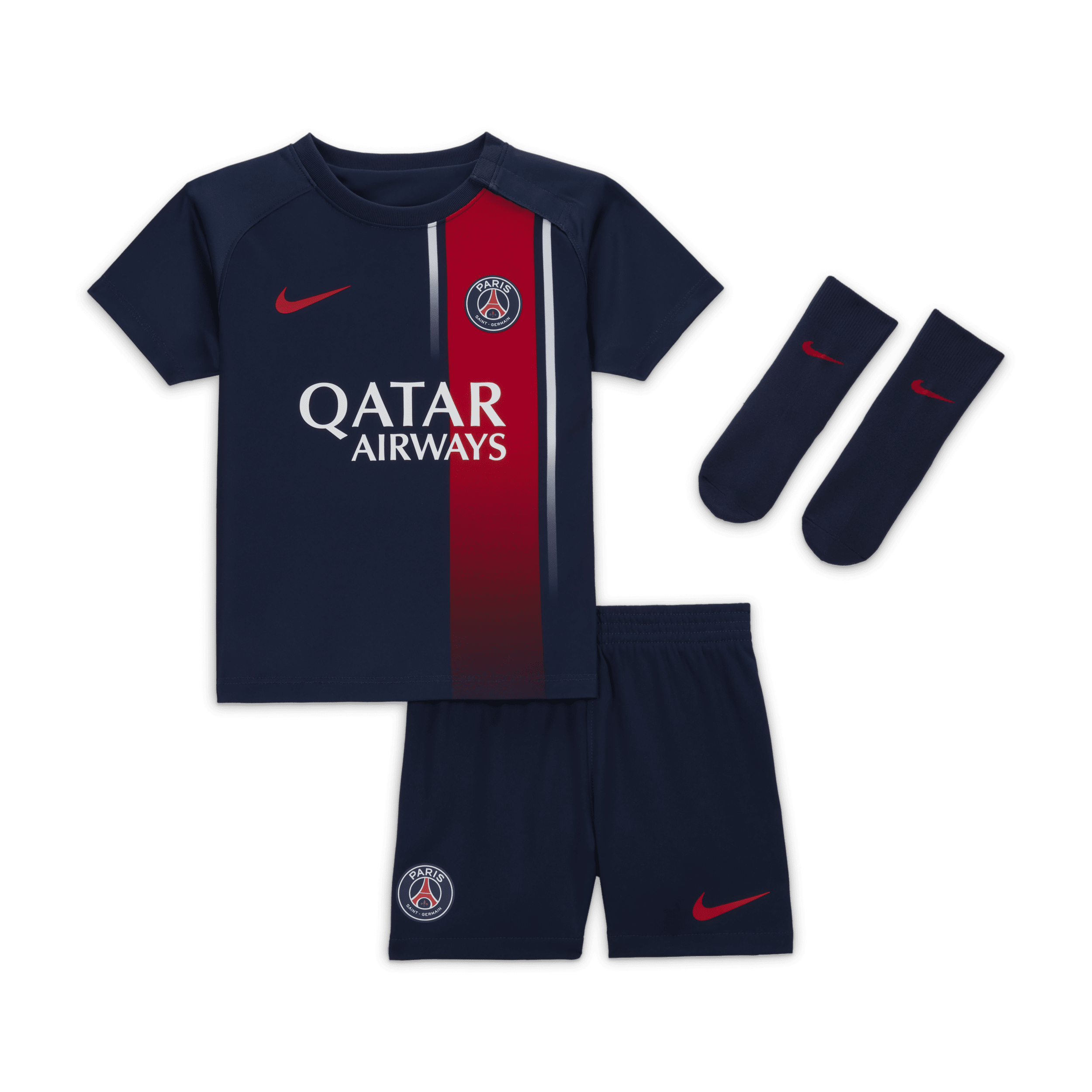 Primera equipación París Saint-Germain 2023/24 Equipación de tres piezas Nike Dri-FIT - Bebé e infantil - Azul