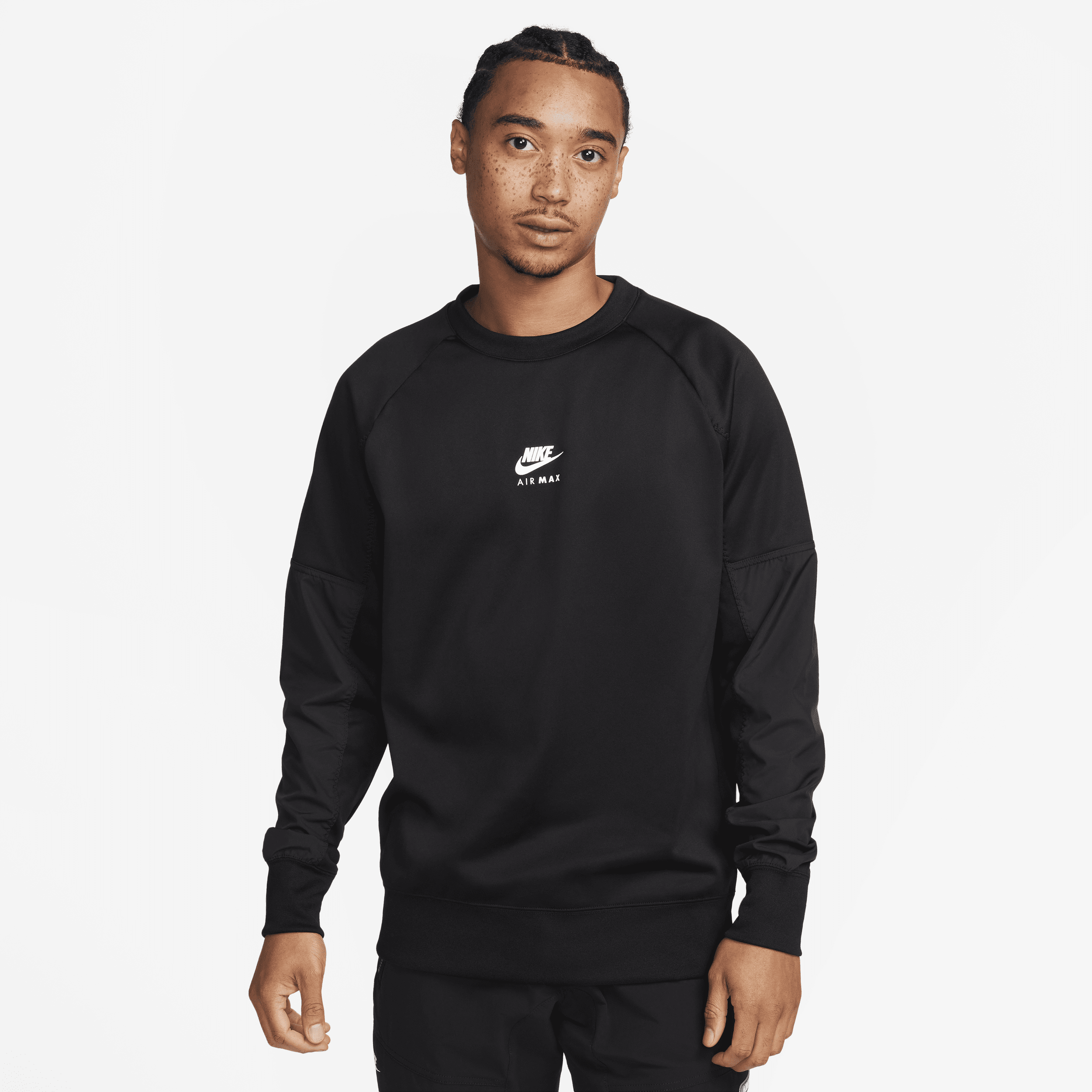 Nike Air Max-sweatshirt med rund hals til mænd - sort