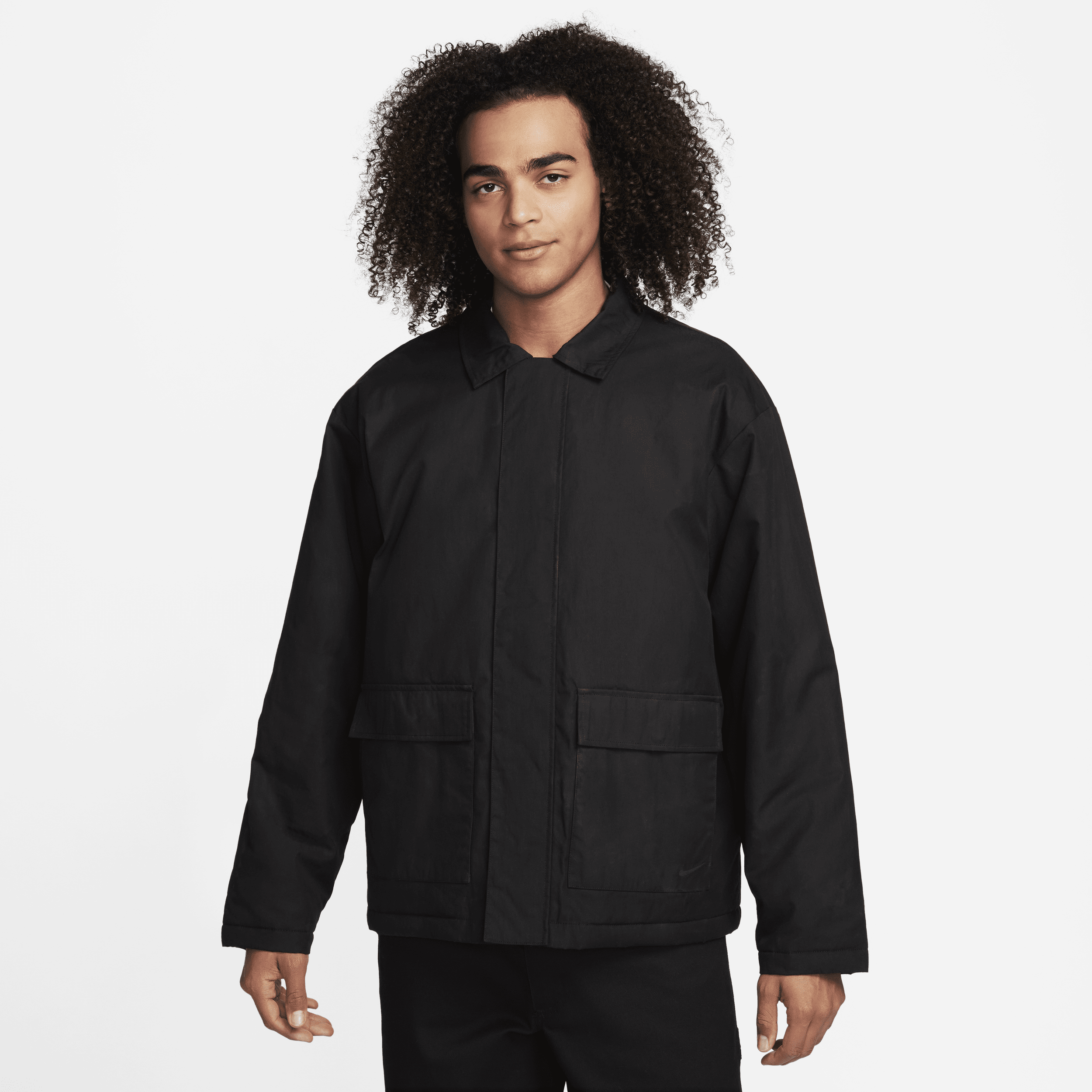 Voksbehandlet Nike Life-lærredsjakke til mænd - sort