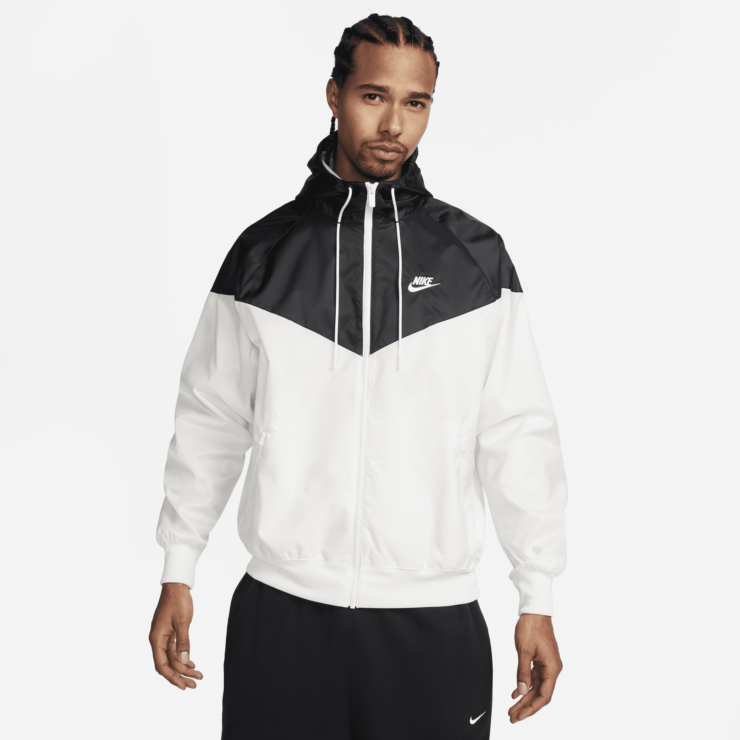 Nike Sportswear Windrunner-jakke med hætte til mænd - hvid