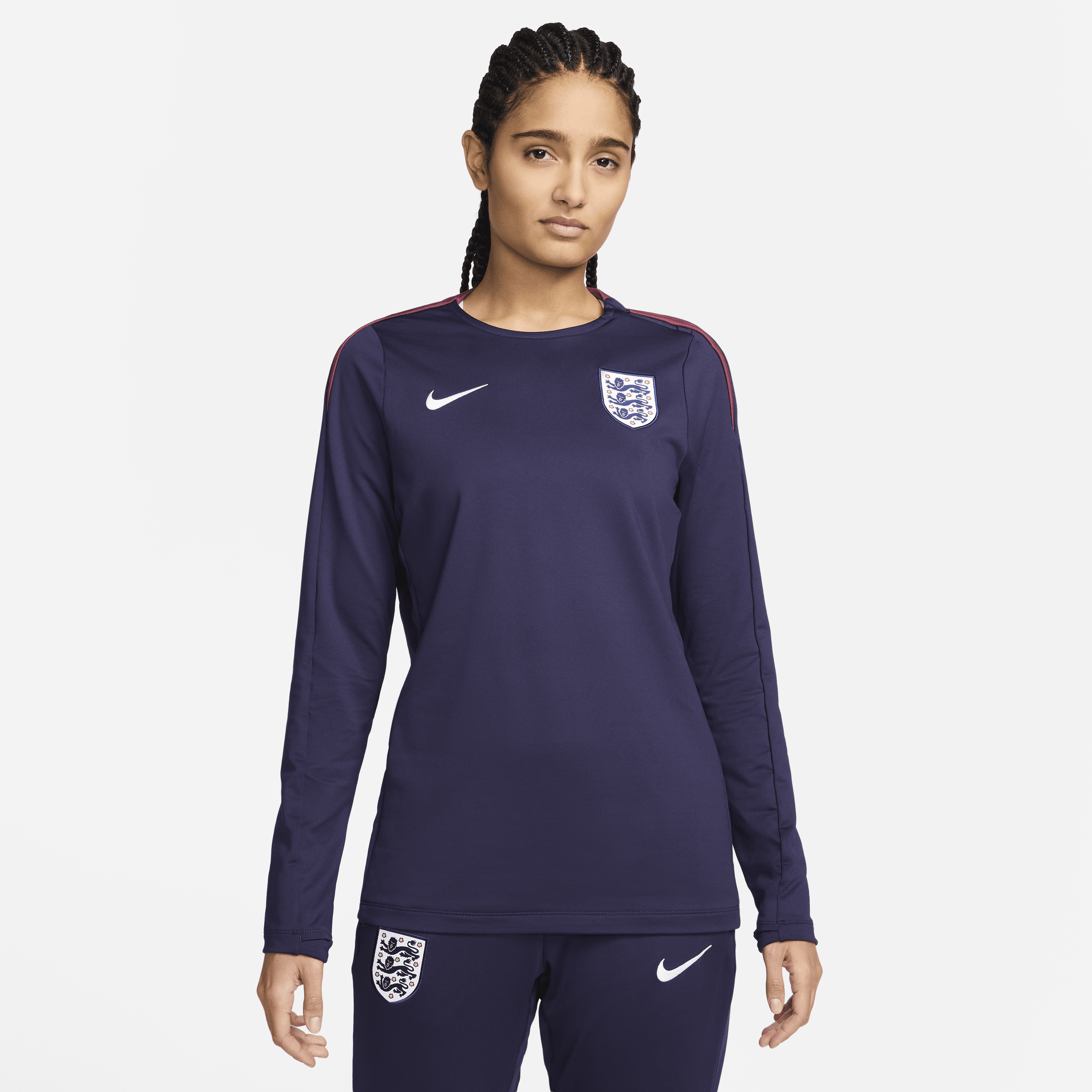 Engeland Strike Nike Dri-FIT voetbaltop met ronde hals voor dames - Paars