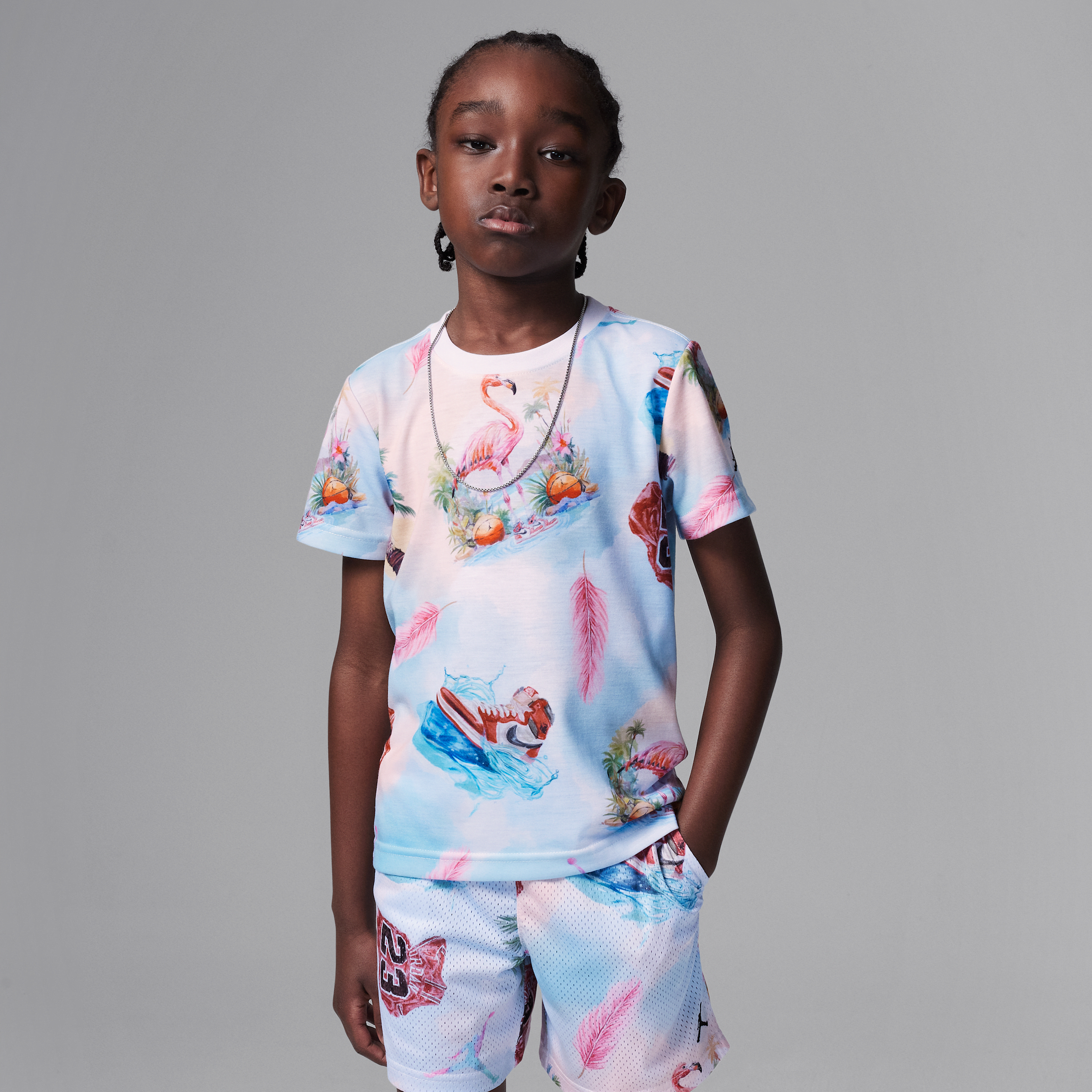 【ナイキ(NIKE)公式ストア】ジョーダン リトルキッズ フラミンゴ プリント Tシャツ II3827-100 ホワイト 【ナイキ(NIKE)公式ストア】ジョーダン リトルキッズ フラミンゴ プリント Tシャツ II3827-100 ホワイト