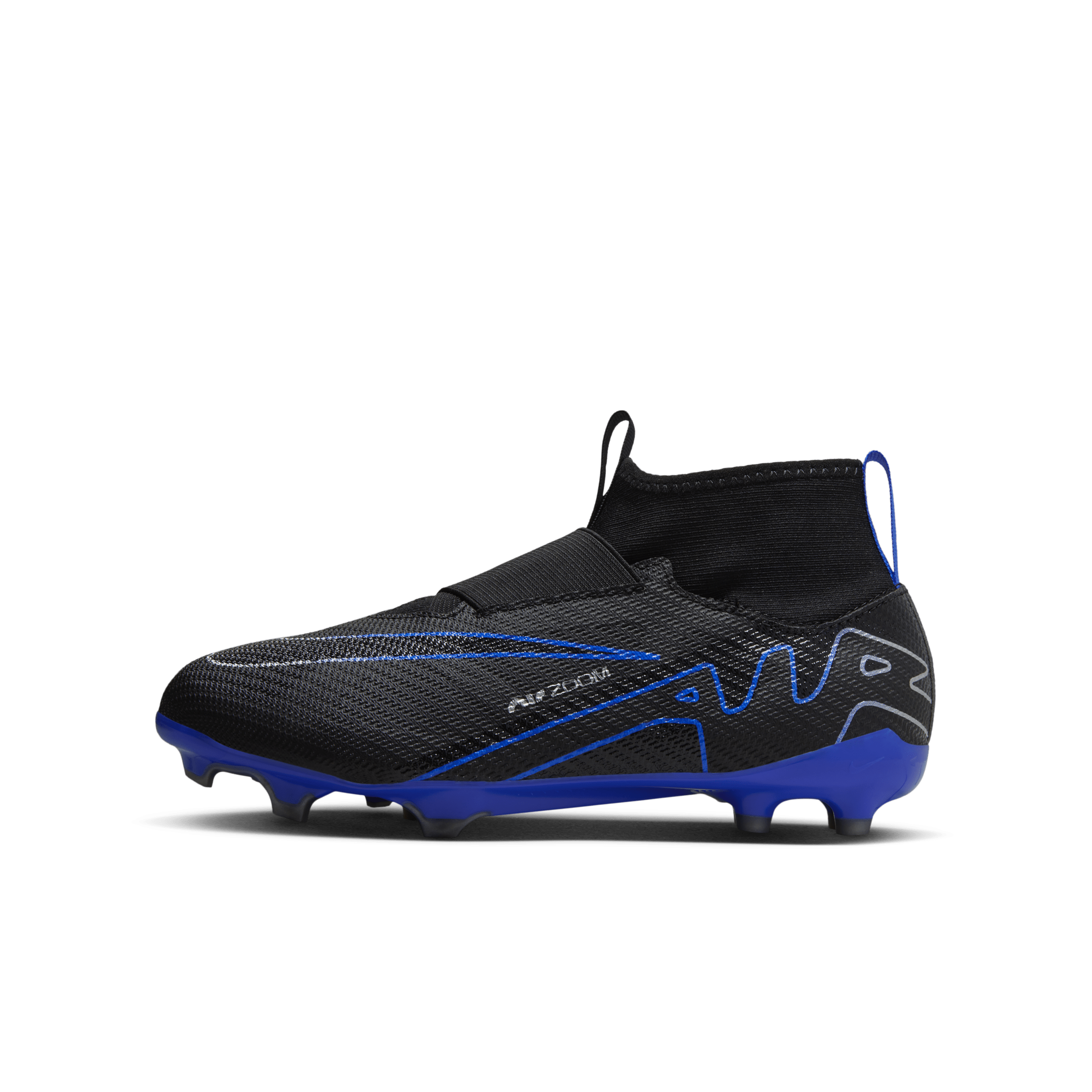 Nike Jr. Mercurial Superfly 9 Pro high top voetbalschoenen voor kleuters/kids (stevige ondergrond) - Zwart