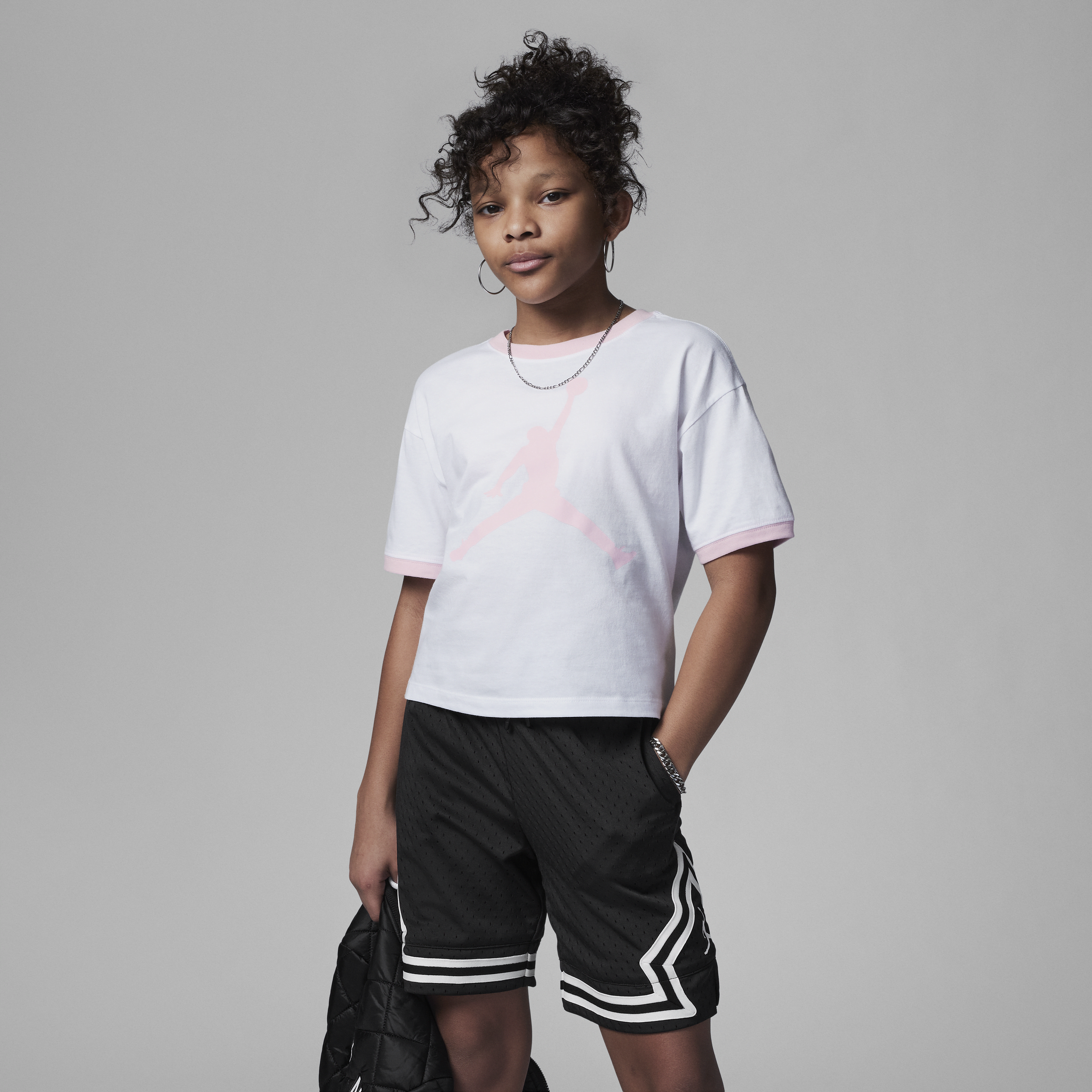 Jordan Essentials Ringer Tee Camiseta - Niño/a - Blanco