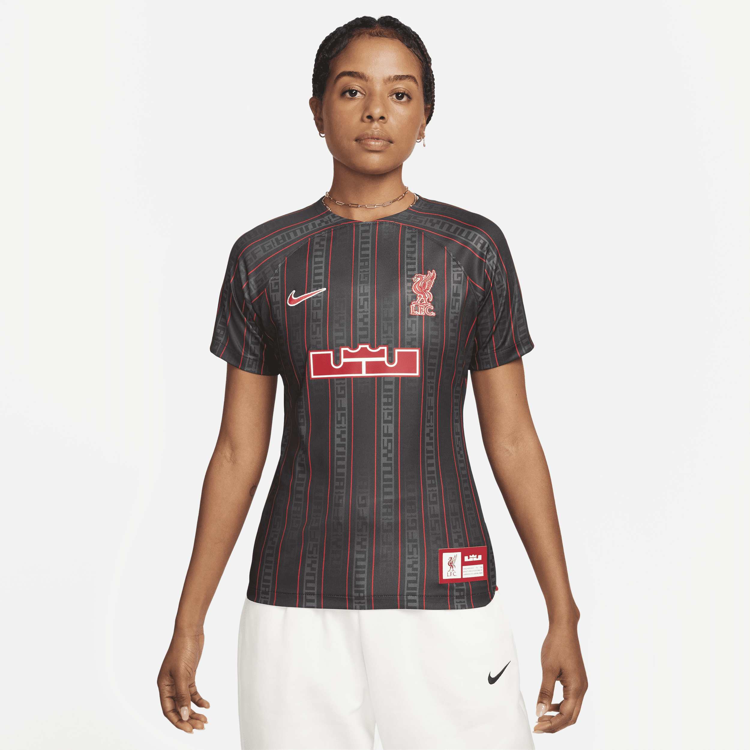 LeBron x Liverpool FC-Nike Dri-FIT Stadium-fodboldtrøje til kvinder - grå
