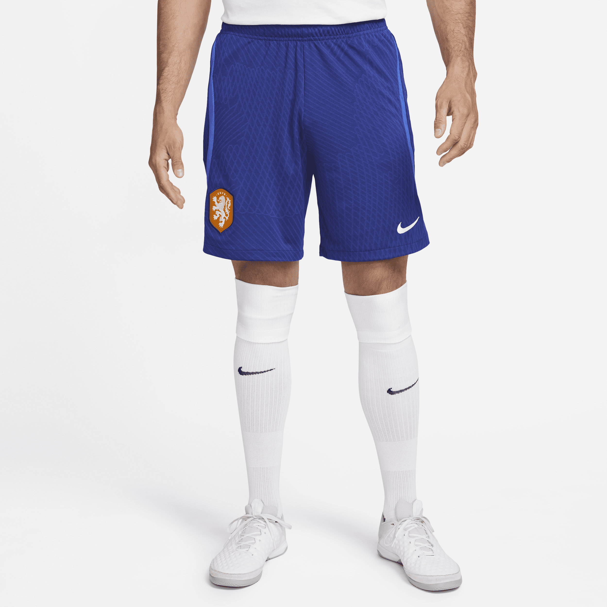 Nederland Strike Nike Dri-FIT knit voetbalshorts voor heren - Blauw