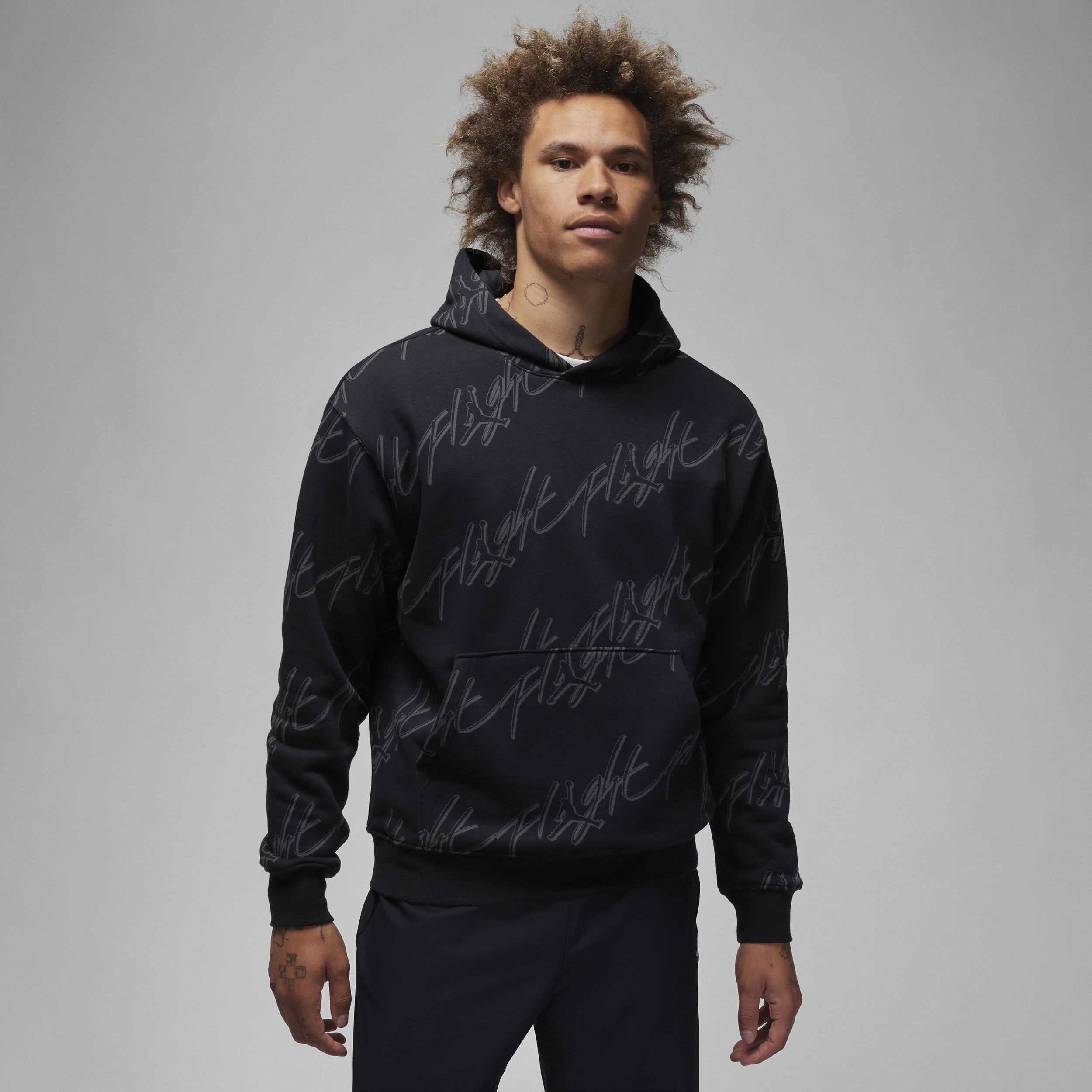 Jordan Essentials-pullover-hættetrøje i fleece til mænd - sort