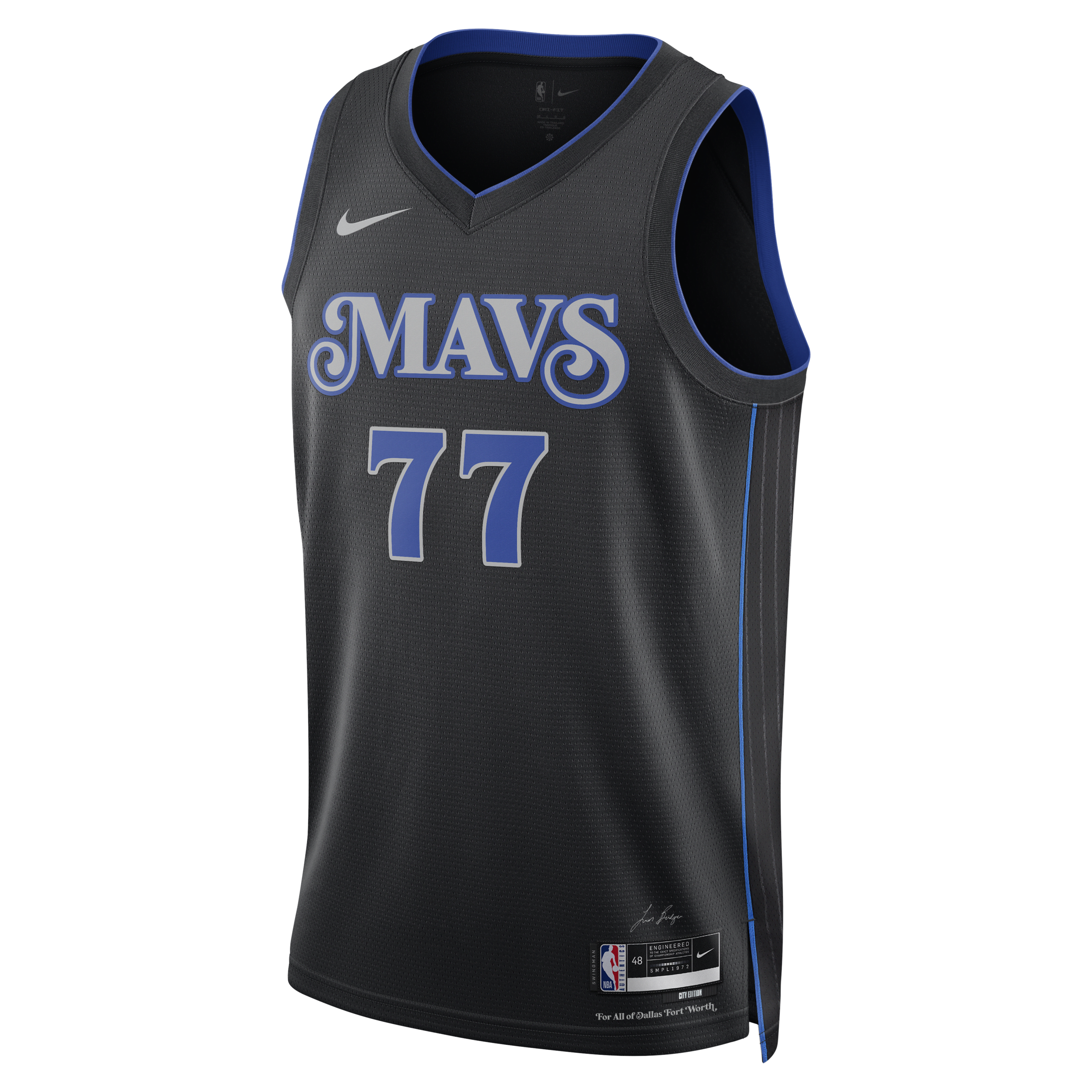 Maglia Luka Doncic Dallas Mavericks 2023/24 City Edition Swingman Nike Dri-FIT NBA – Uomo - Nero