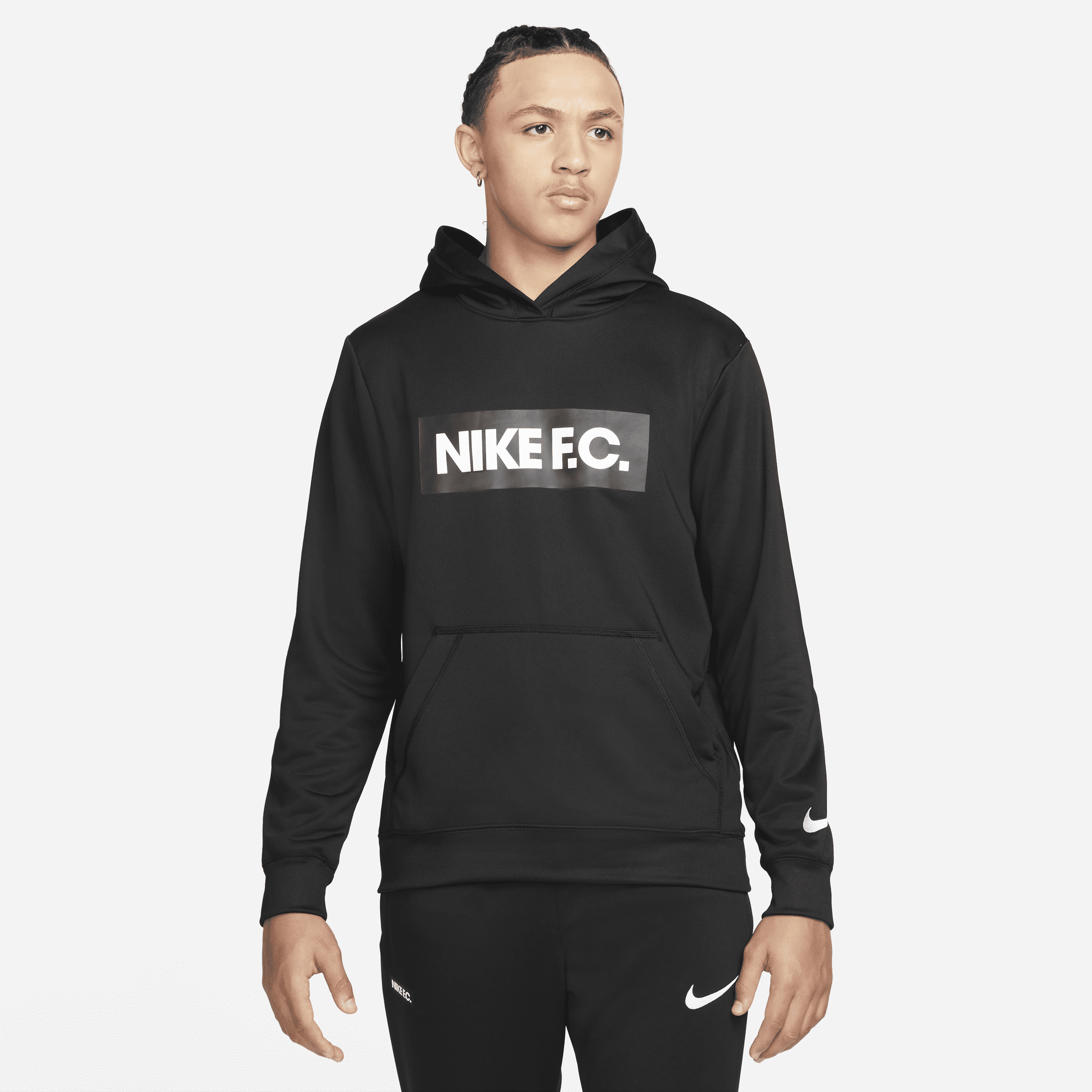 Felpa da calcio con cappuccio Nike F.C. – Uomo - Nero