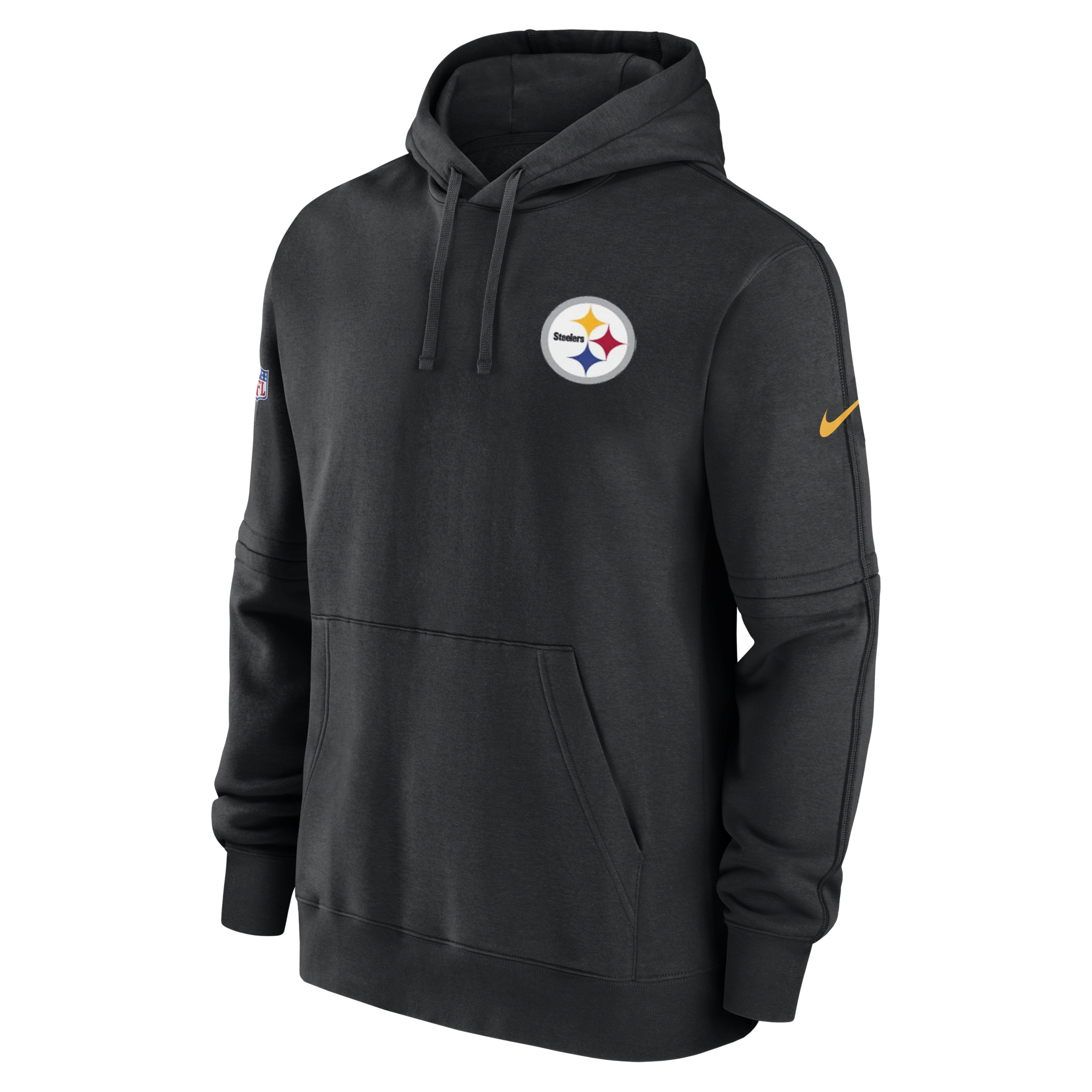 Felpa pullover con cappuccio Pittsburgh Steelers Sideline Club Nike NFL – Uomo - Nero