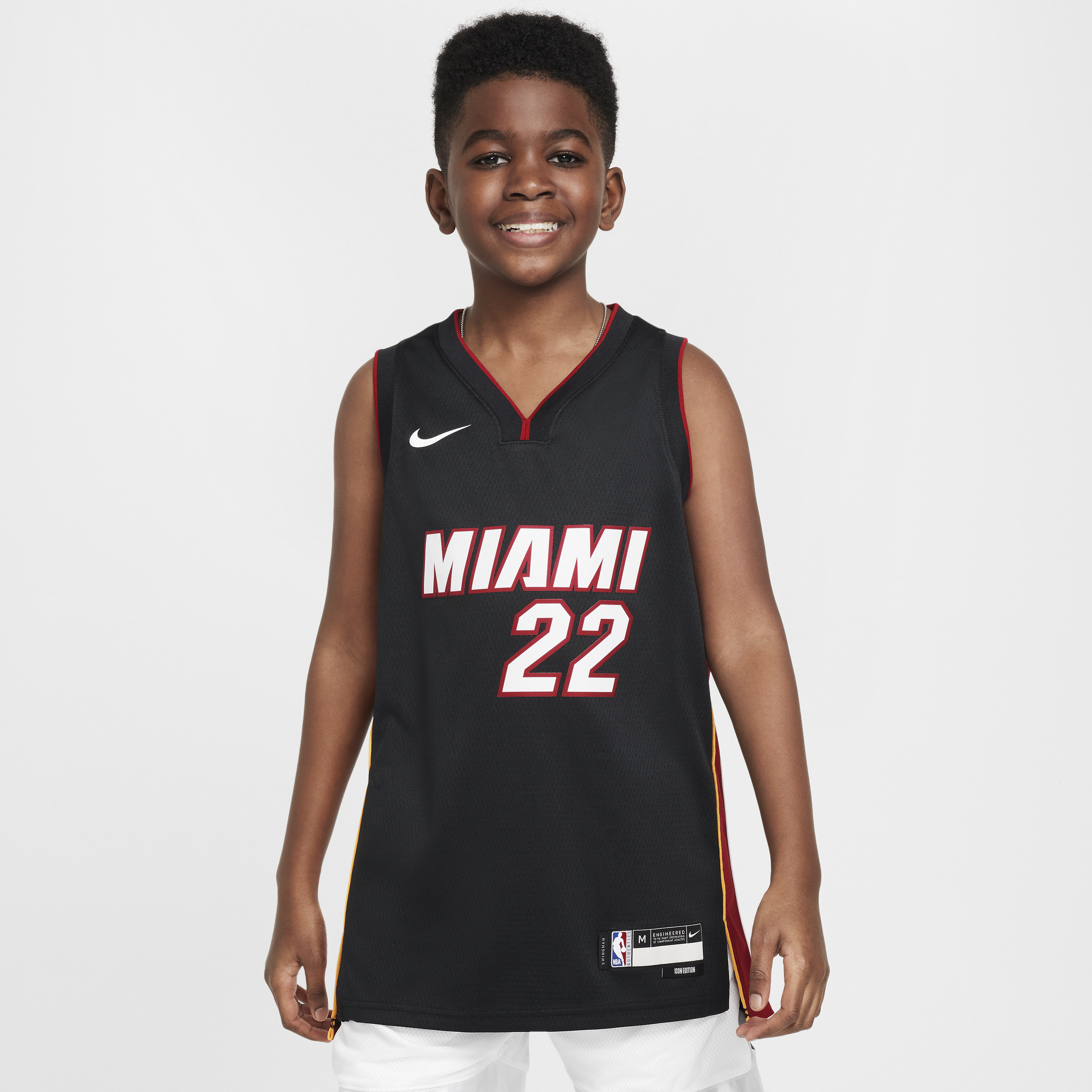 Miami Heat 2023/24 Icon Edition Nike Swingman NBA-jersey voor kids - Zwart