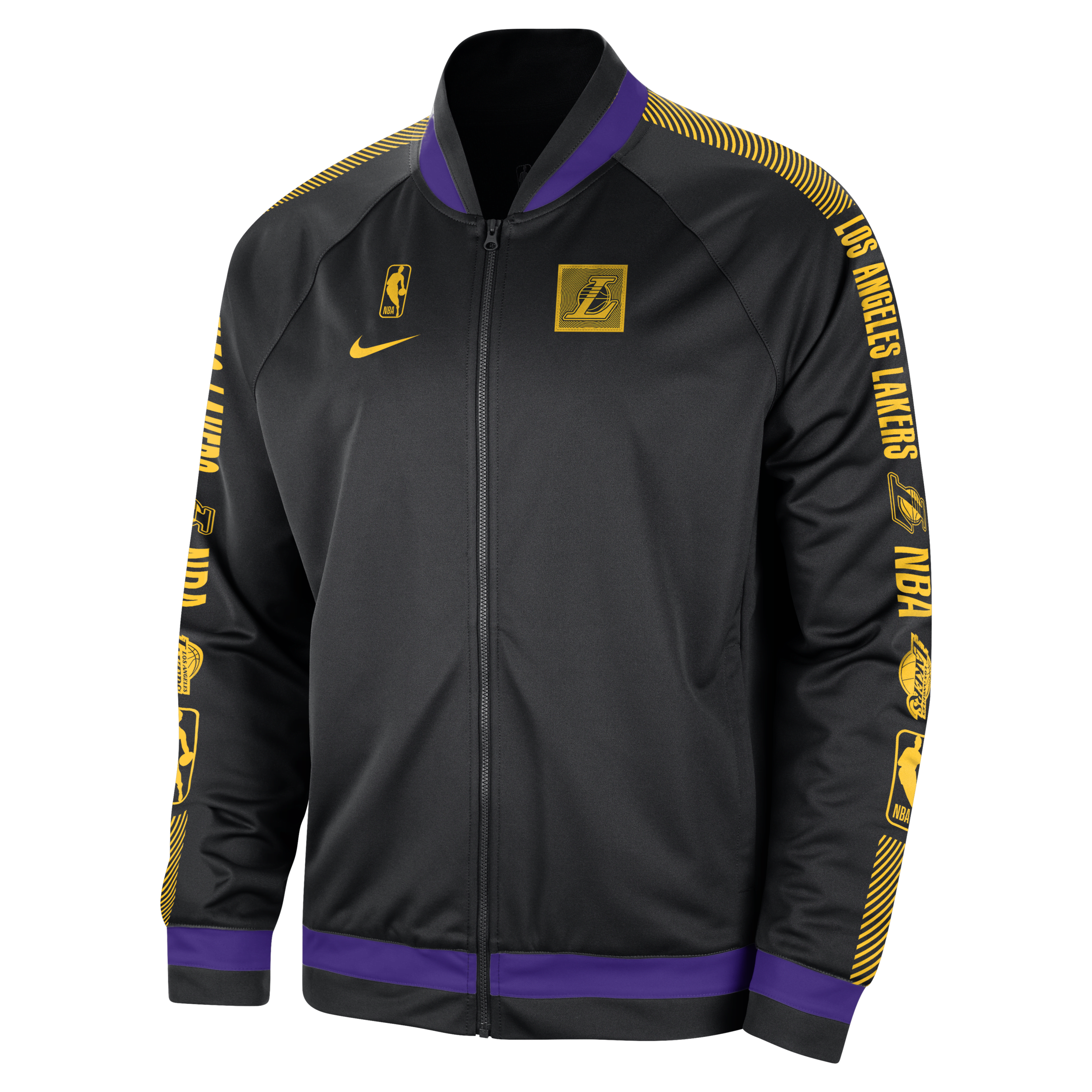 Los Angeles Lakers Starting 5 Courtside Nike Dri-FIT NBA-herenjack - Zwart