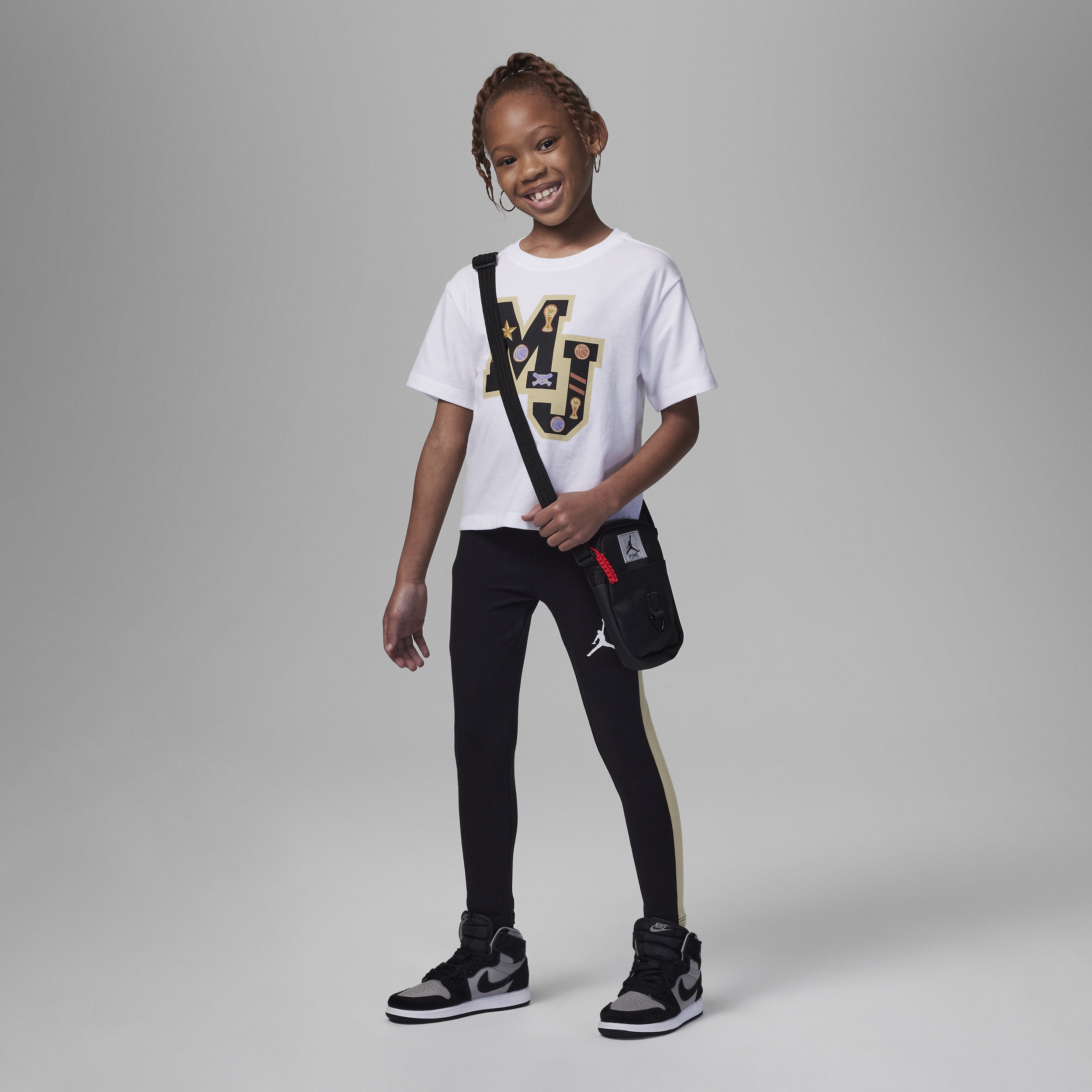 Jordan Mini Me Flight-leggingssæt i to dele til mindre børn - sort