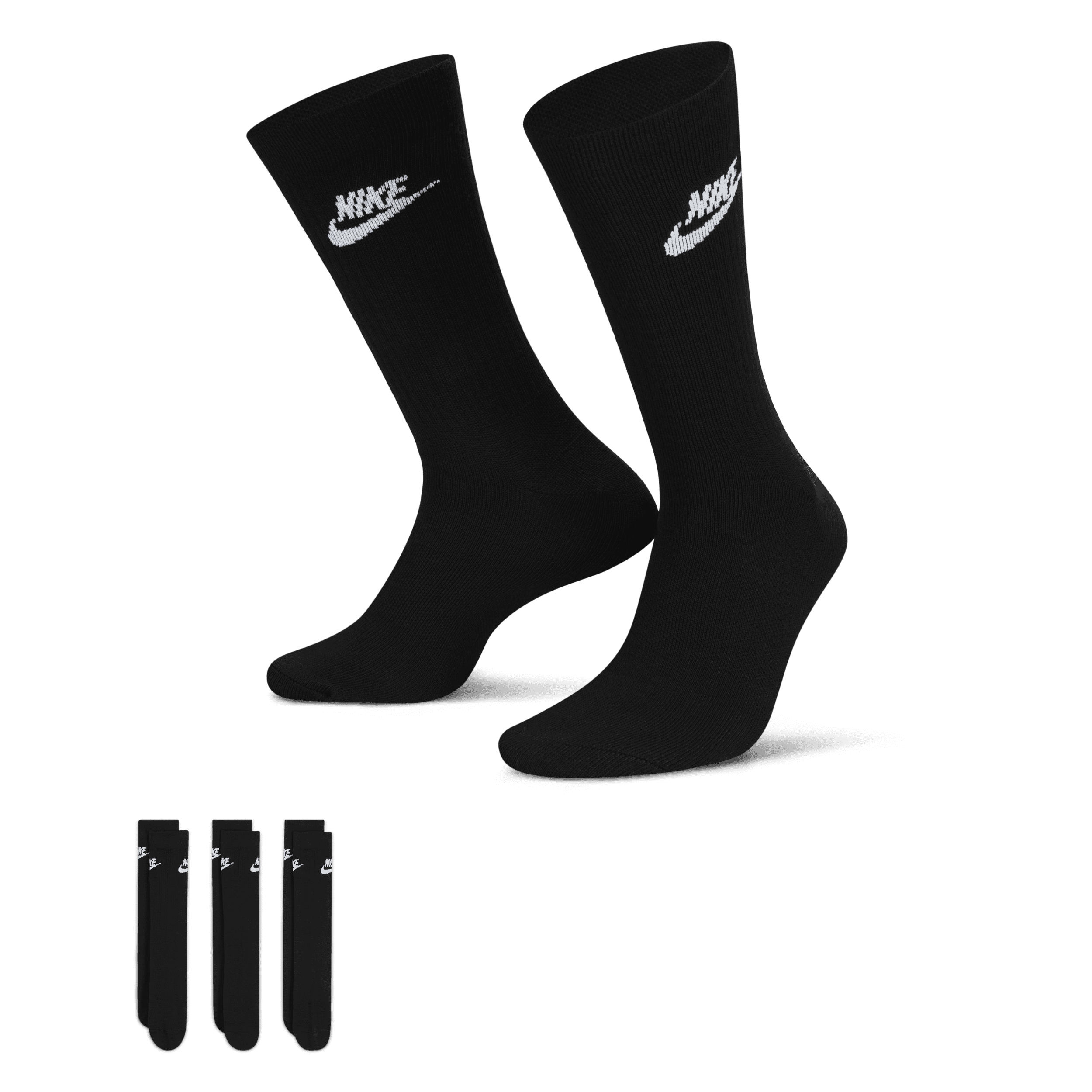 Nike Sportswear Everyday Essential-crewstrømper (3 par) - sort